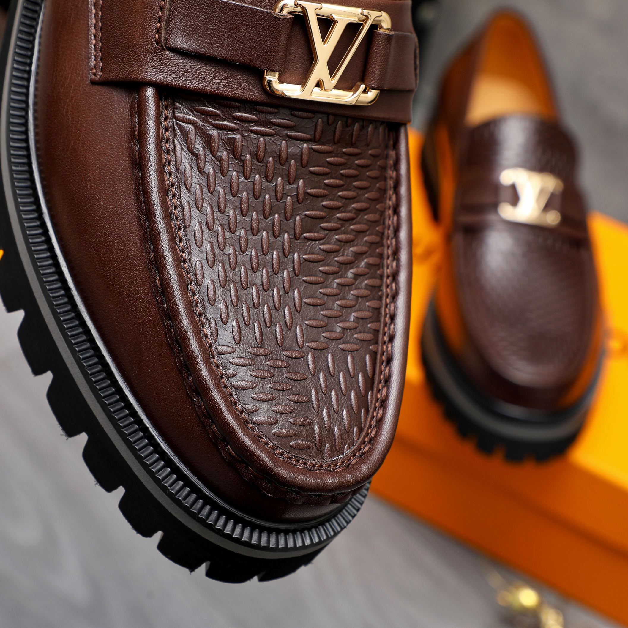 Louis Vuitton Men's Leather Loafers, Slip-On Style, Sizes 39-44 10 a1744100181140 7701