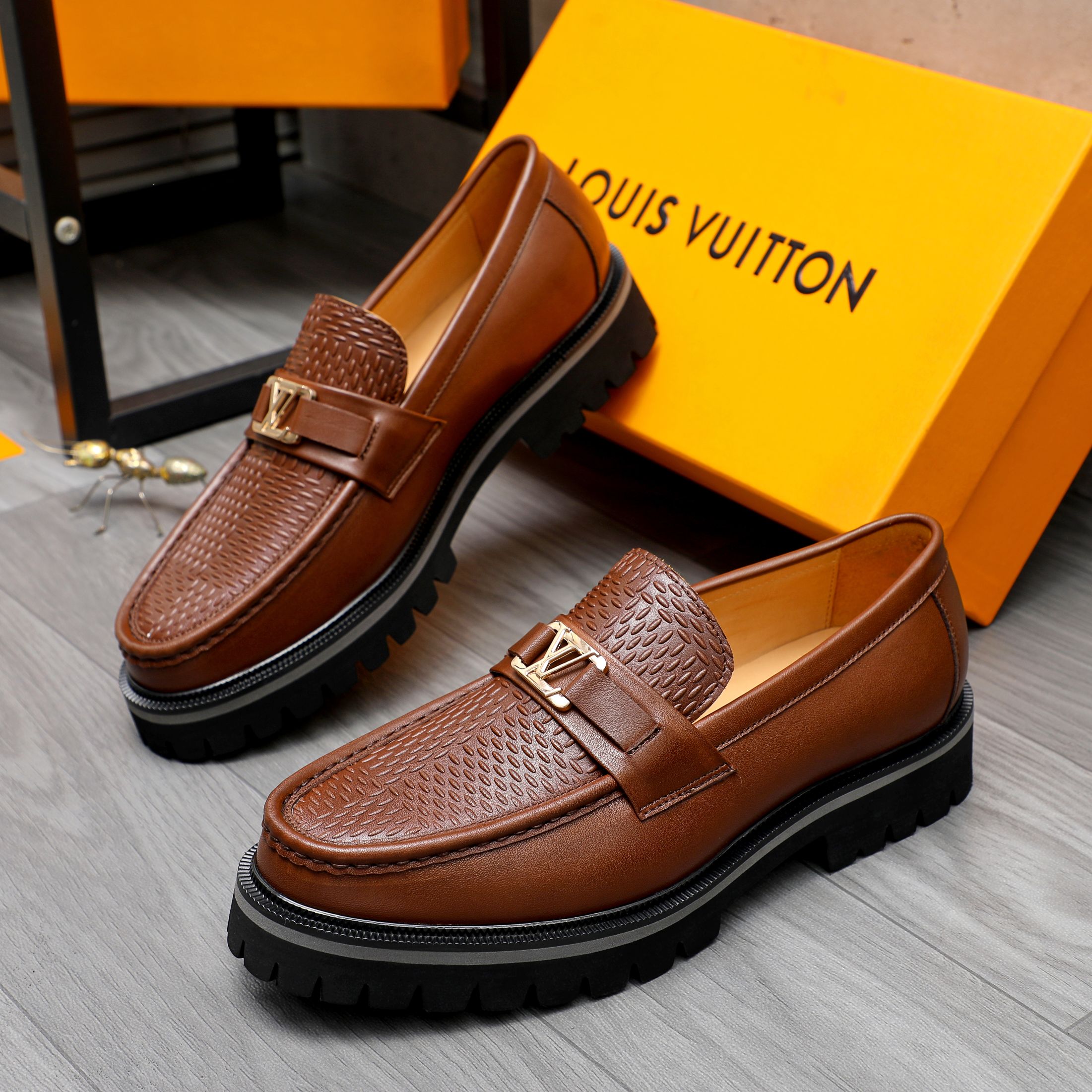 Louis Vuitton Men's Leather Loafers, Business Slip-Ons, Sizes 39-44 4 a1744100302062 7166