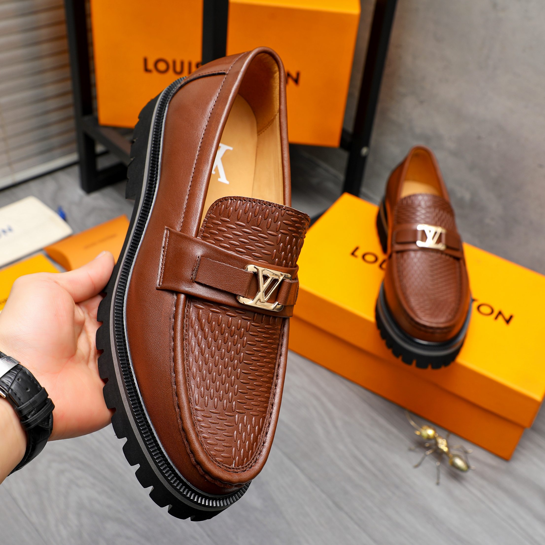 Louis Vuitton Men's Leather Loafers, Business Slip-Ons, Sizes 39-44 6 a1744100302067 5564