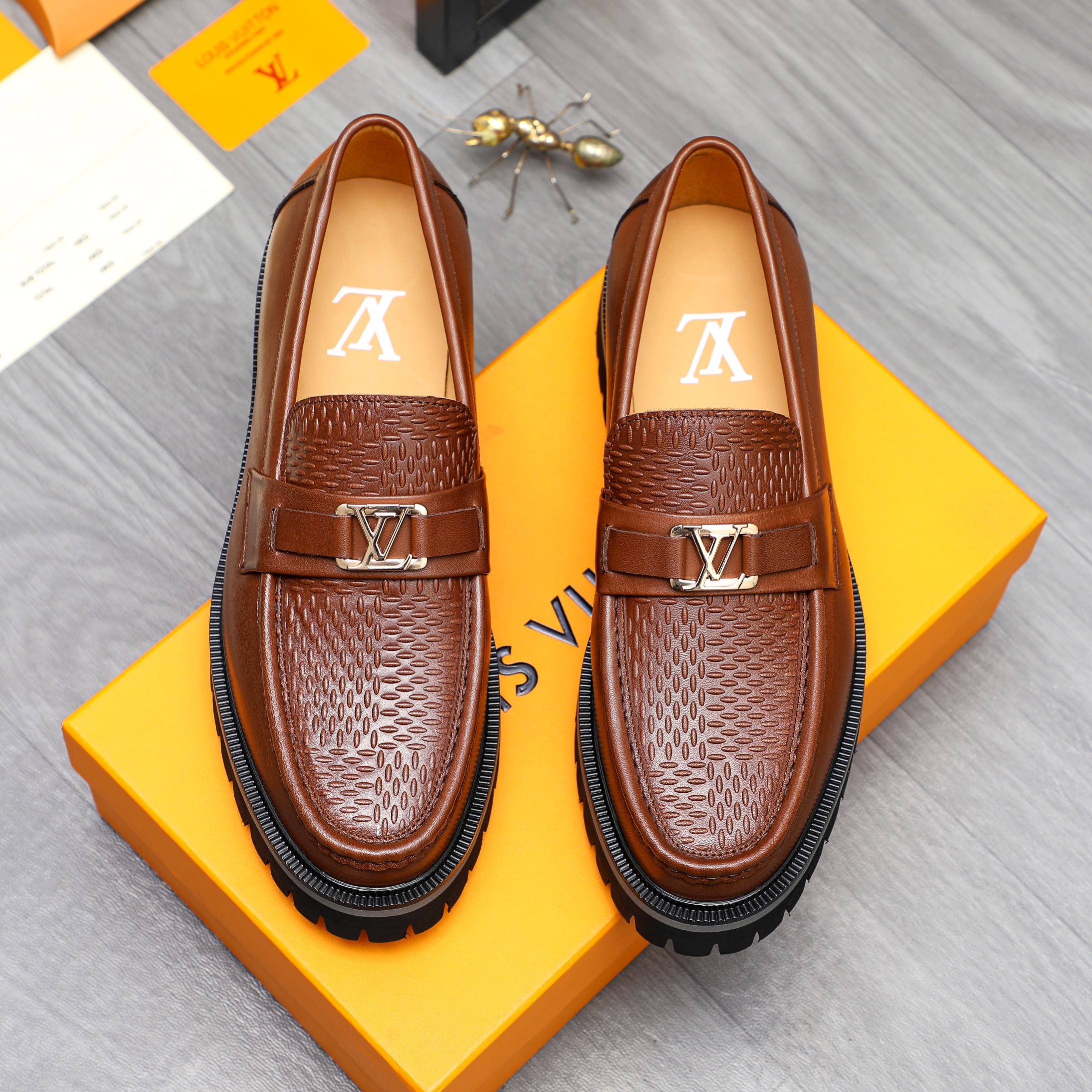 Louis Vuitton Men's Leather Loafers, Business Slip-Ons, Sizes 39-44 3 a1744100302295 7157