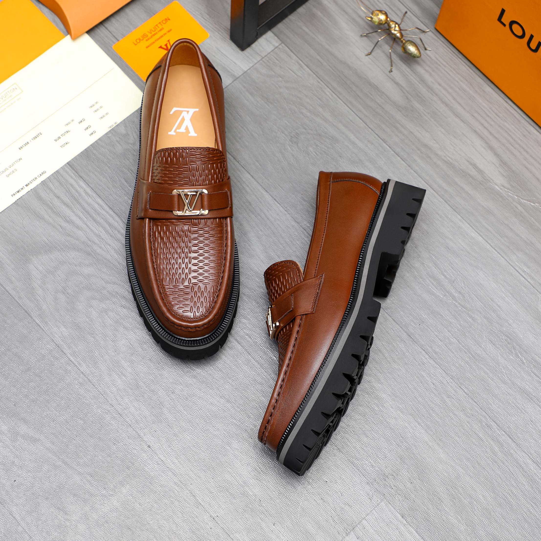 Louis Vuitton Men's Leather Loafers, Business Slip-Ons, Sizes 39-44 5 a1744100302745 4787