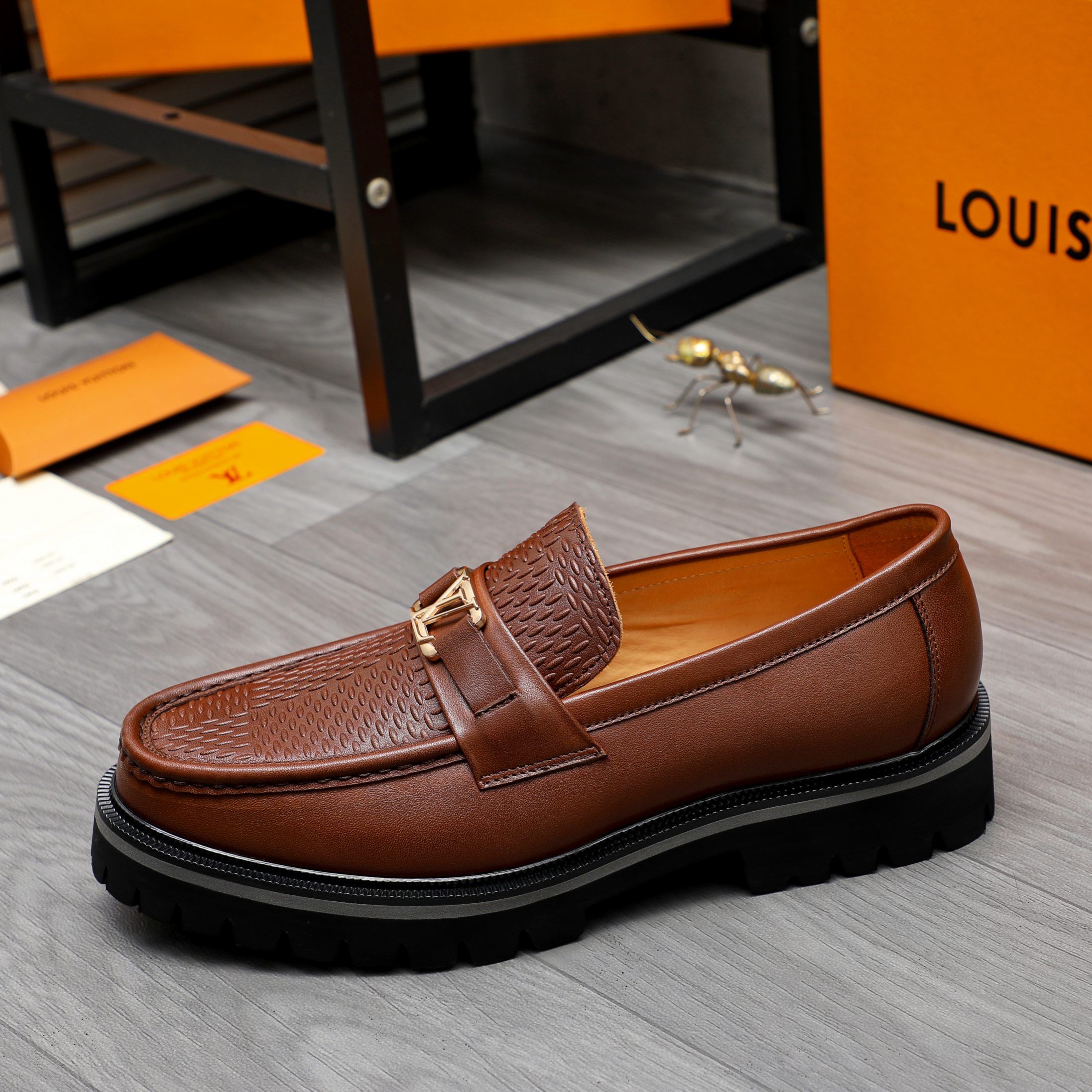 Louis Vuitton Men's Leather Loafers, Business Slip-Ons, Sizes 39-44 7 a1744100304681 7484