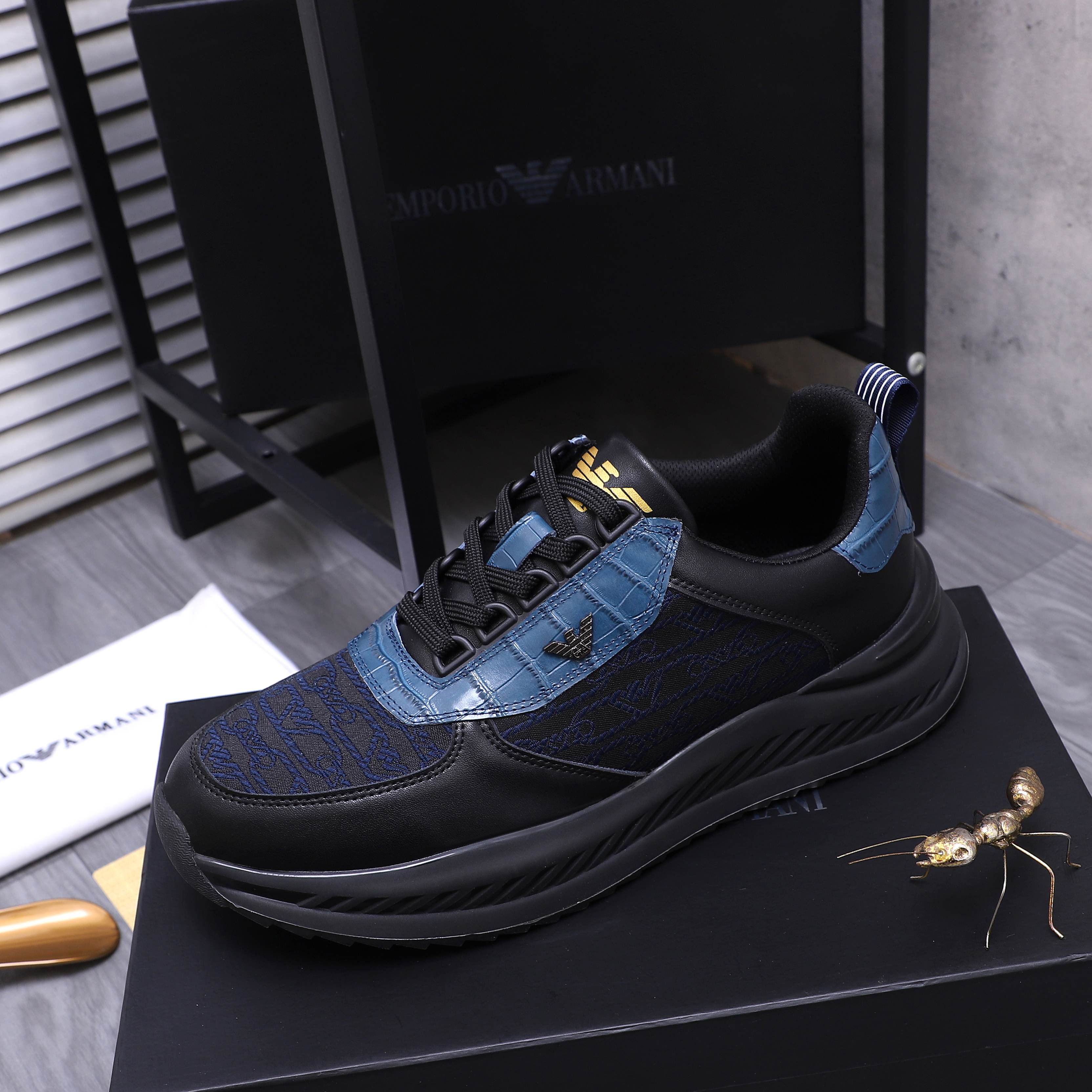 Armani Men's Leather and Fabric Sneakers - Stylish and Comfortable 6 a1744271089137 6202