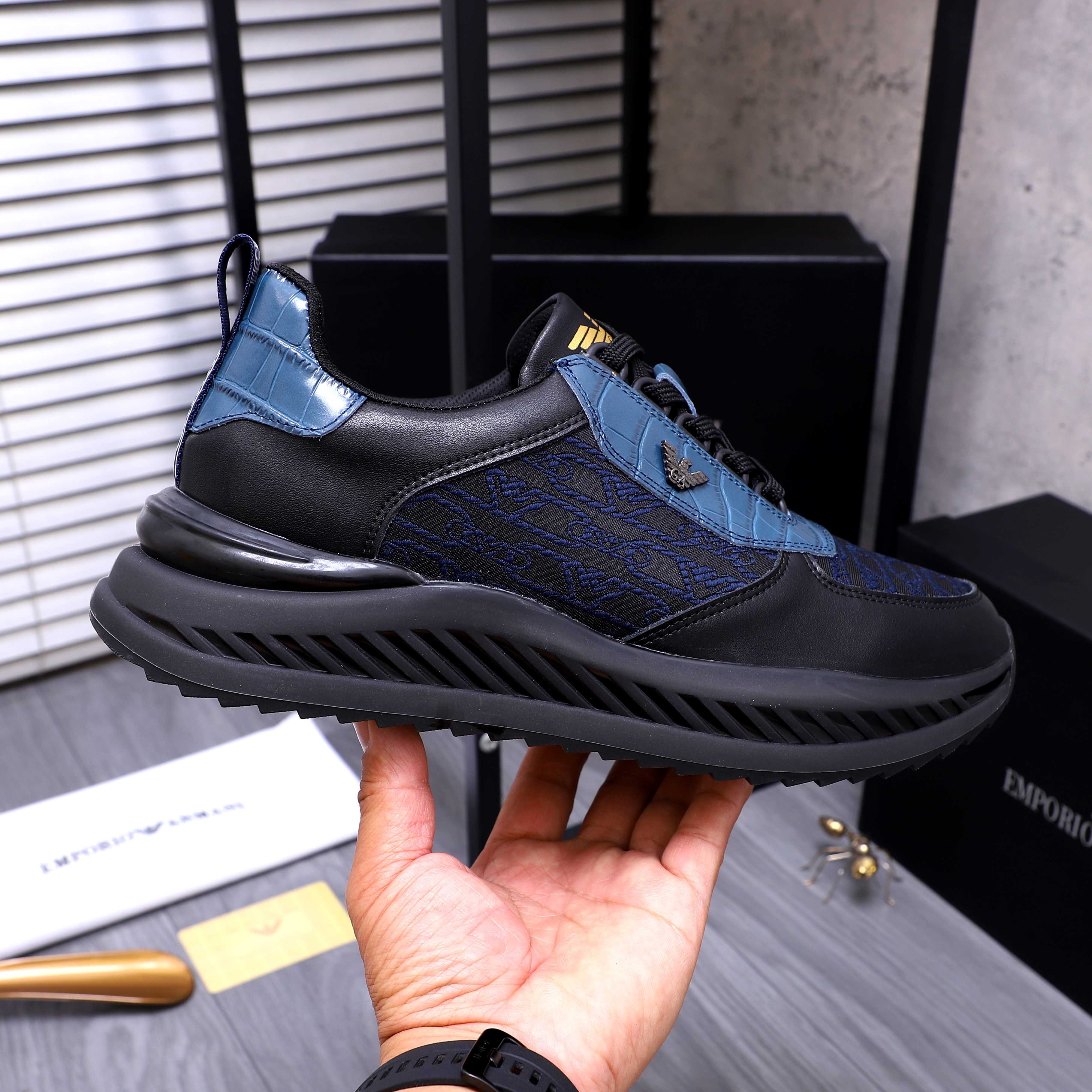 Armani Men's Leather and Fabric Sneakers - Stylish and Comfortable 7 a1744271092559 0610