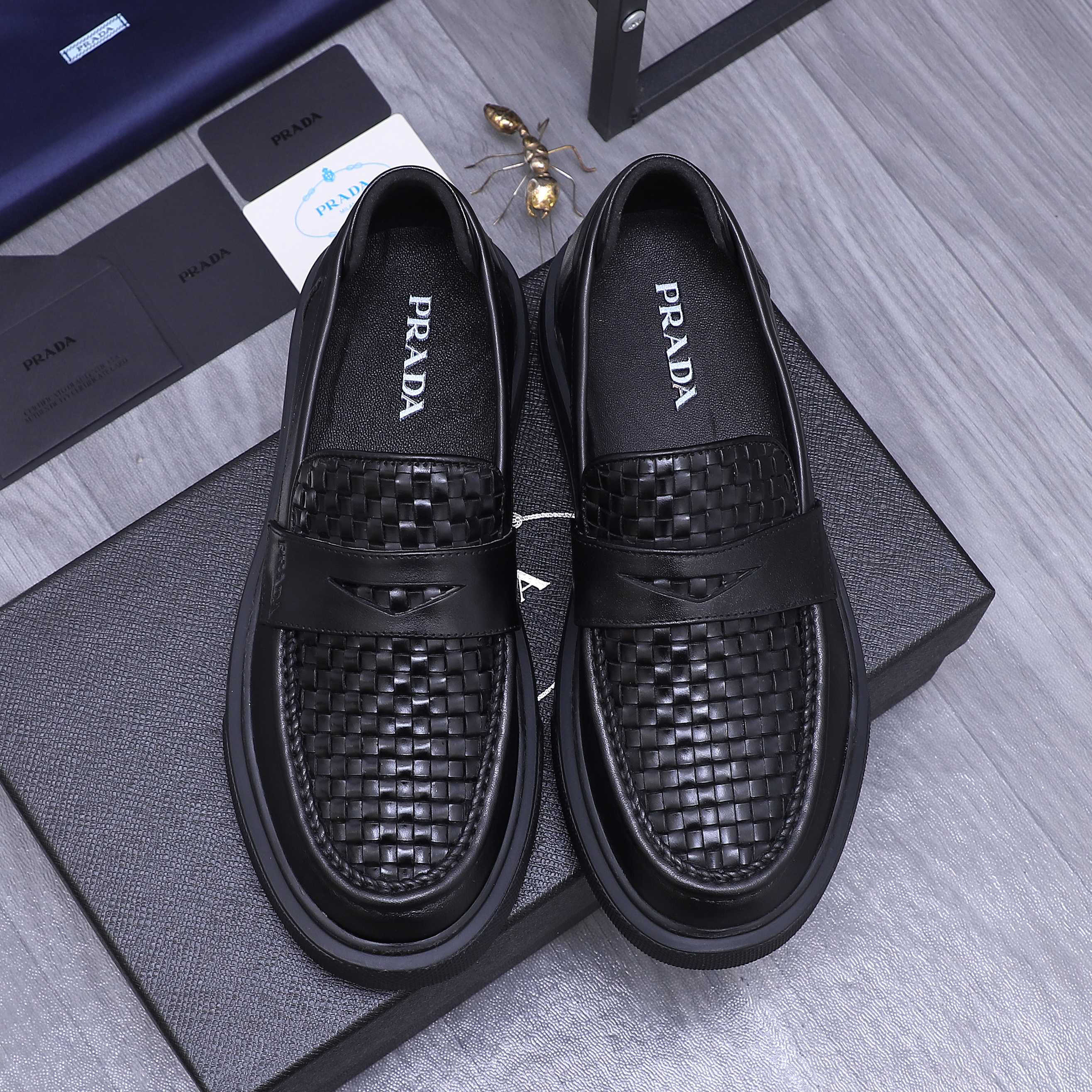 Prada Men's Leather Loafers Slip-on Dress Shoes, Size 38-44 3 a1744291347416 6620