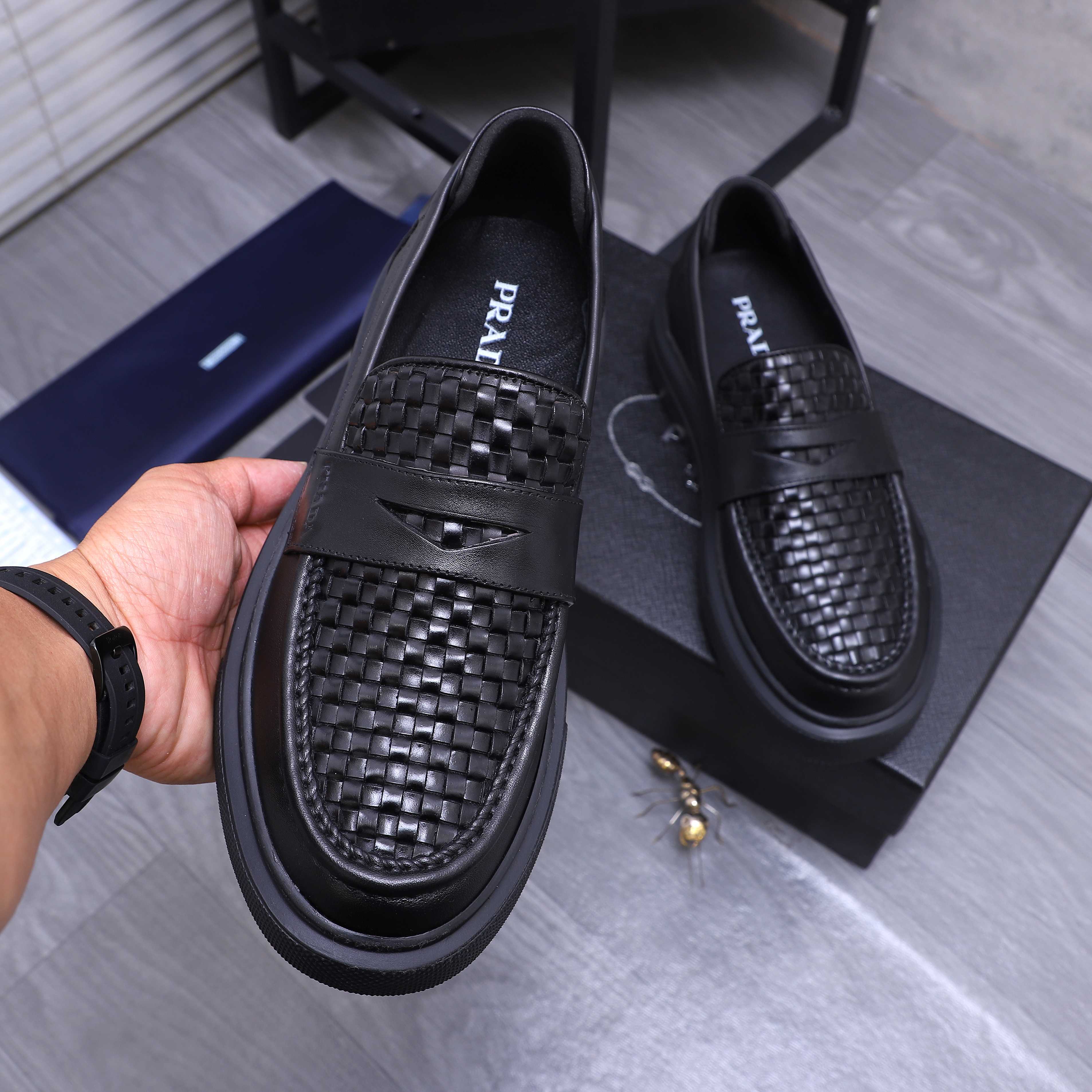 Prada Men's Leather Loafers Slip-on Dress Shoes, Size 38-44 6 a1744291347962 2872
