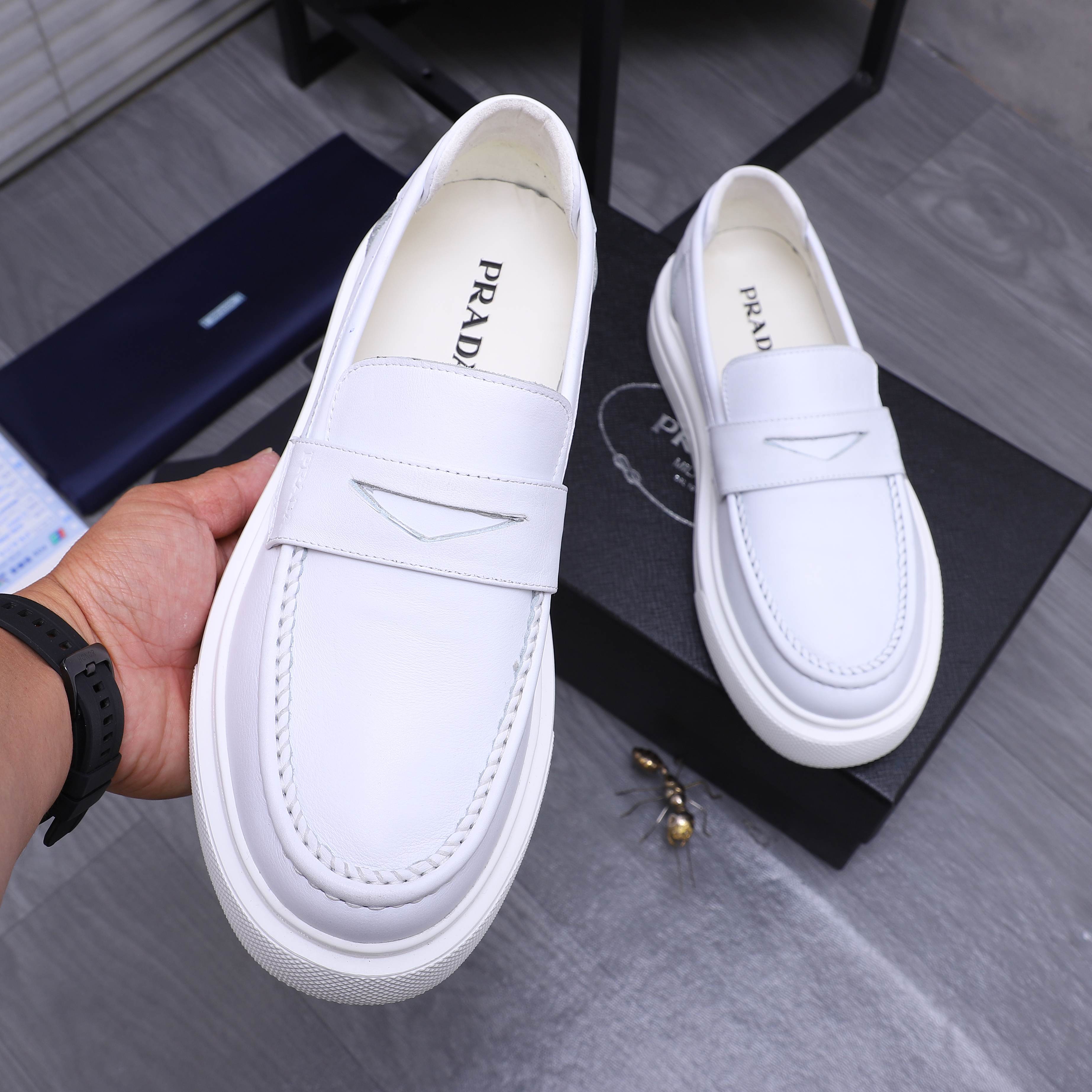 Prada Men's Leather Loafers Slip-On Dress Shoes, Size 38-44 6 a1744291532451 5474