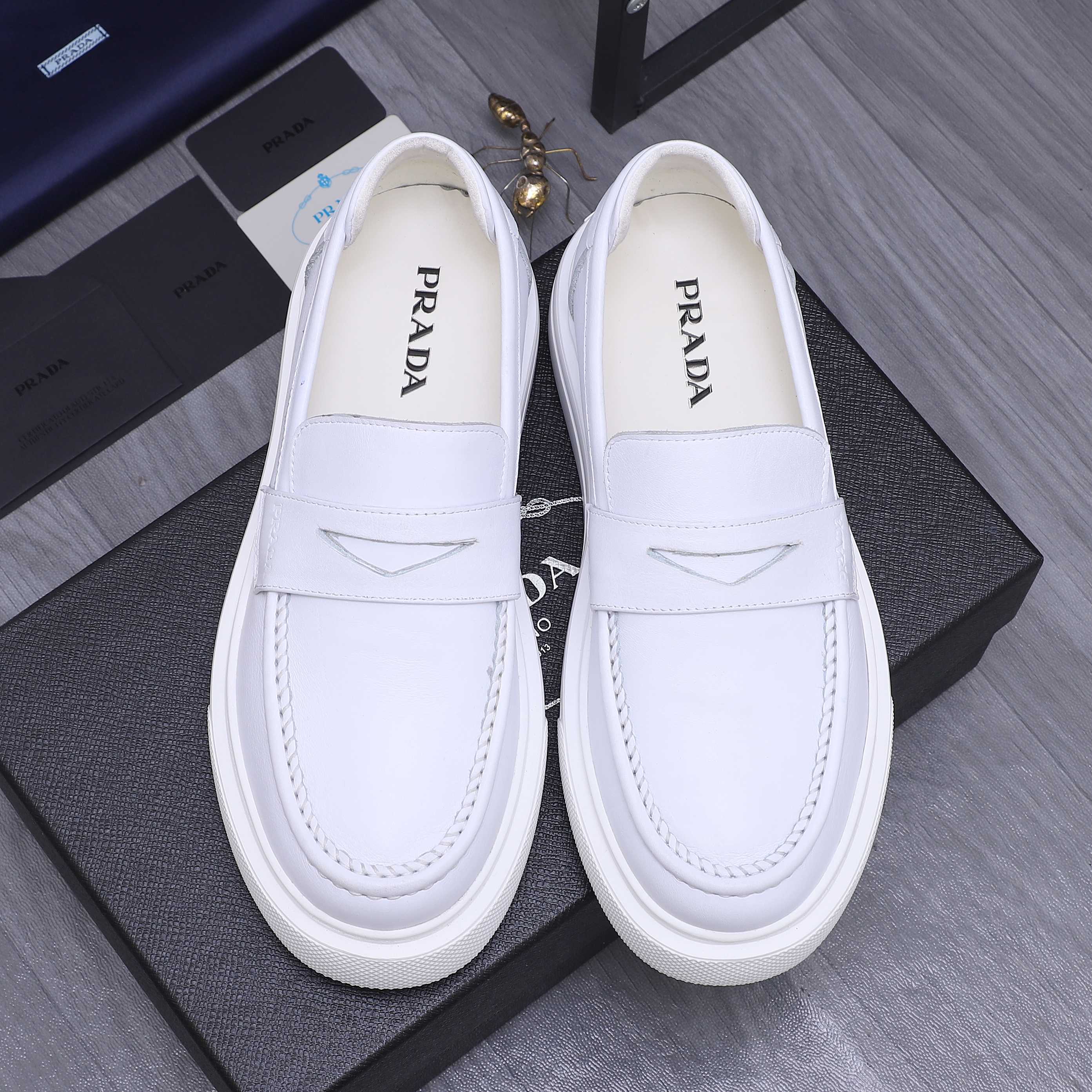 Prada Men's Leather Loafers Slip-On Dress Shoes, Size 38-44 3 a1744291532454 2458