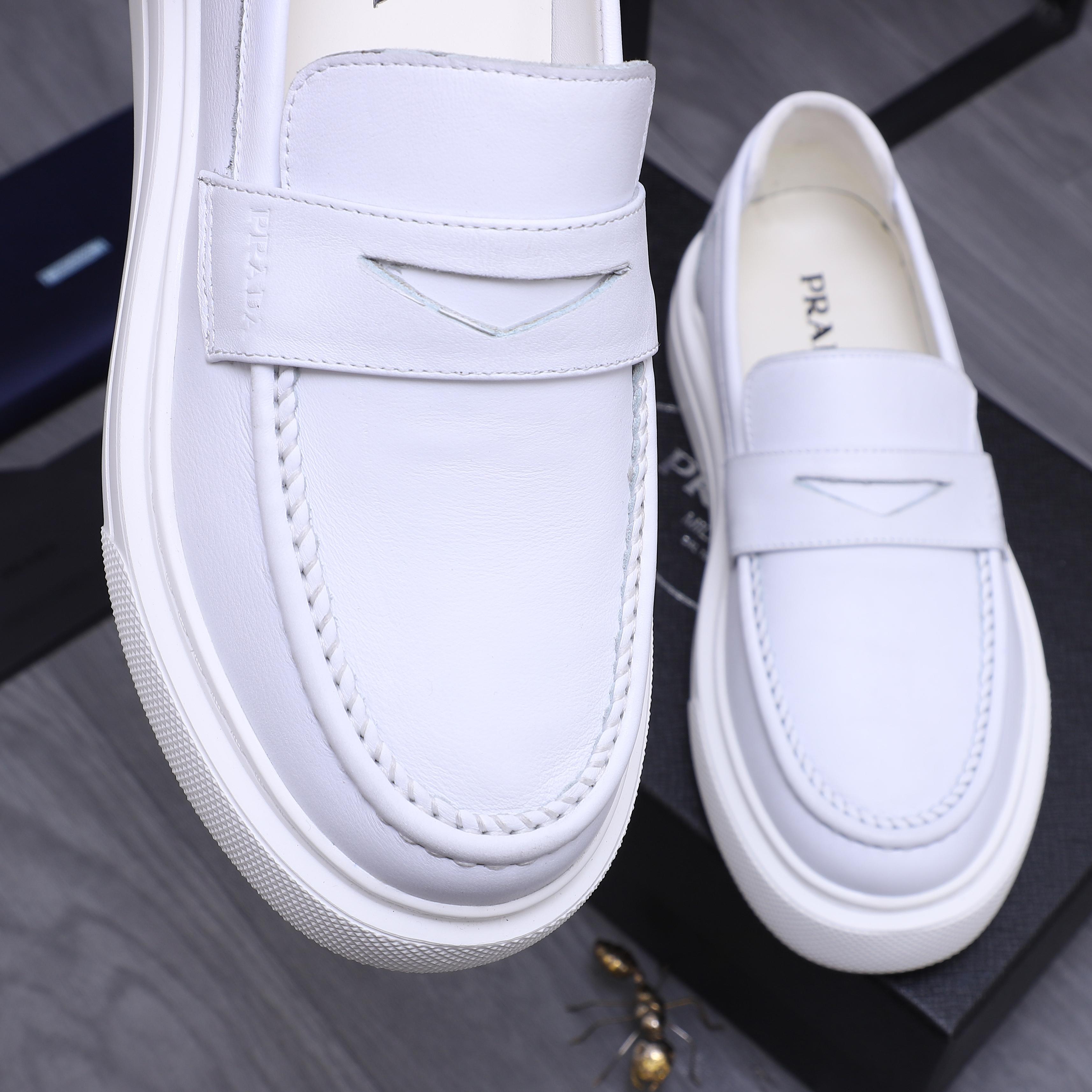 Prada Men's Leather Loafers Slip-On Dress Shoes, Size 38-44 10 a1744291534922 1842