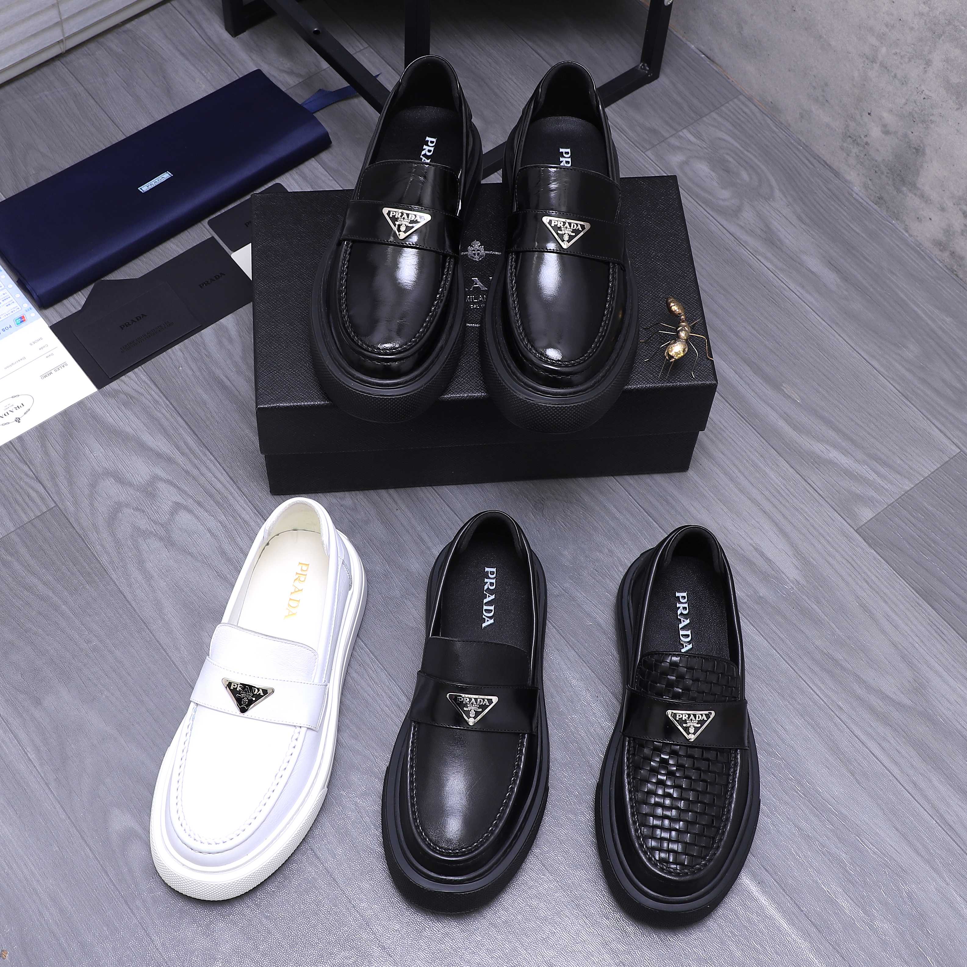 Prada Business Leather Loafers, European Size 38-44, Premium Leather 1 Prada Business Leather Loafers, European Size 38-44, Premium Leather