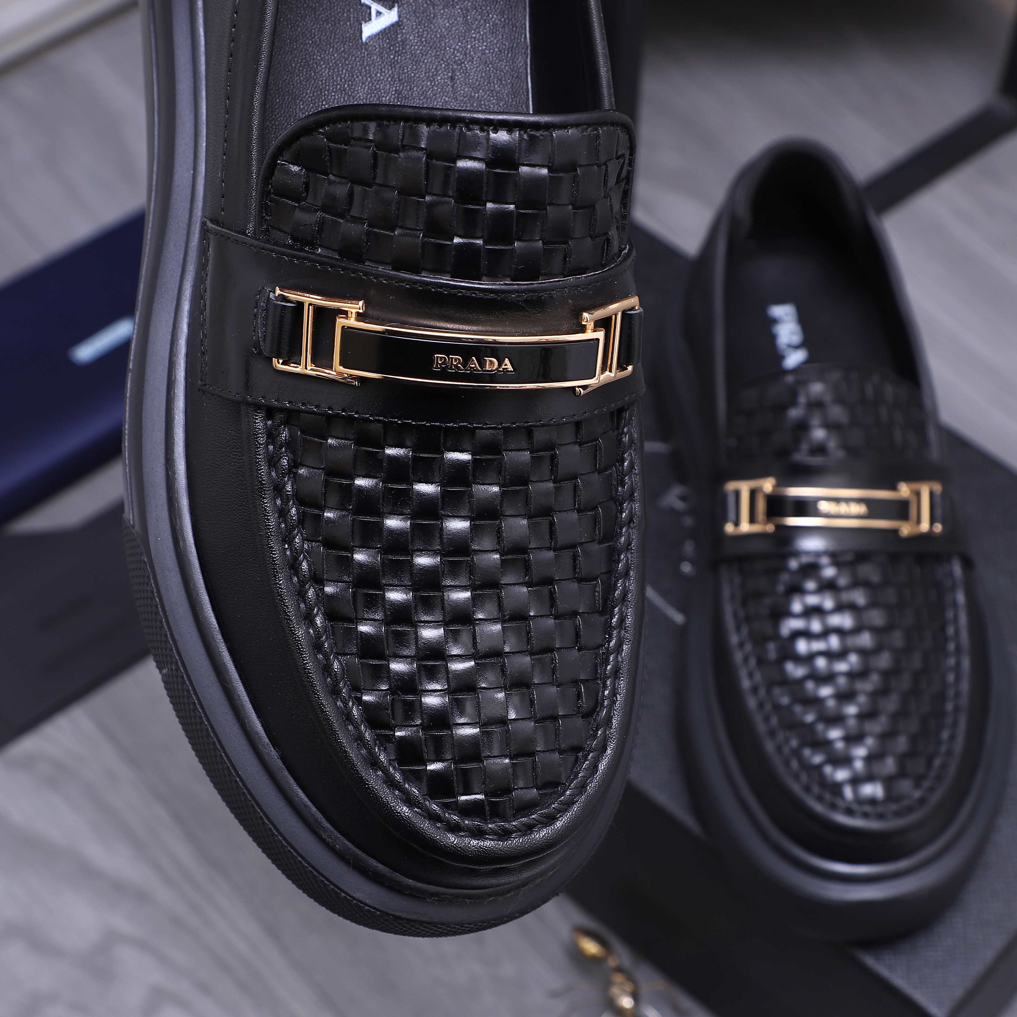 Prada Men's Leather Loafers Business Casual Slip-On Shoes Size 38-44 10 a1744354030912 3231