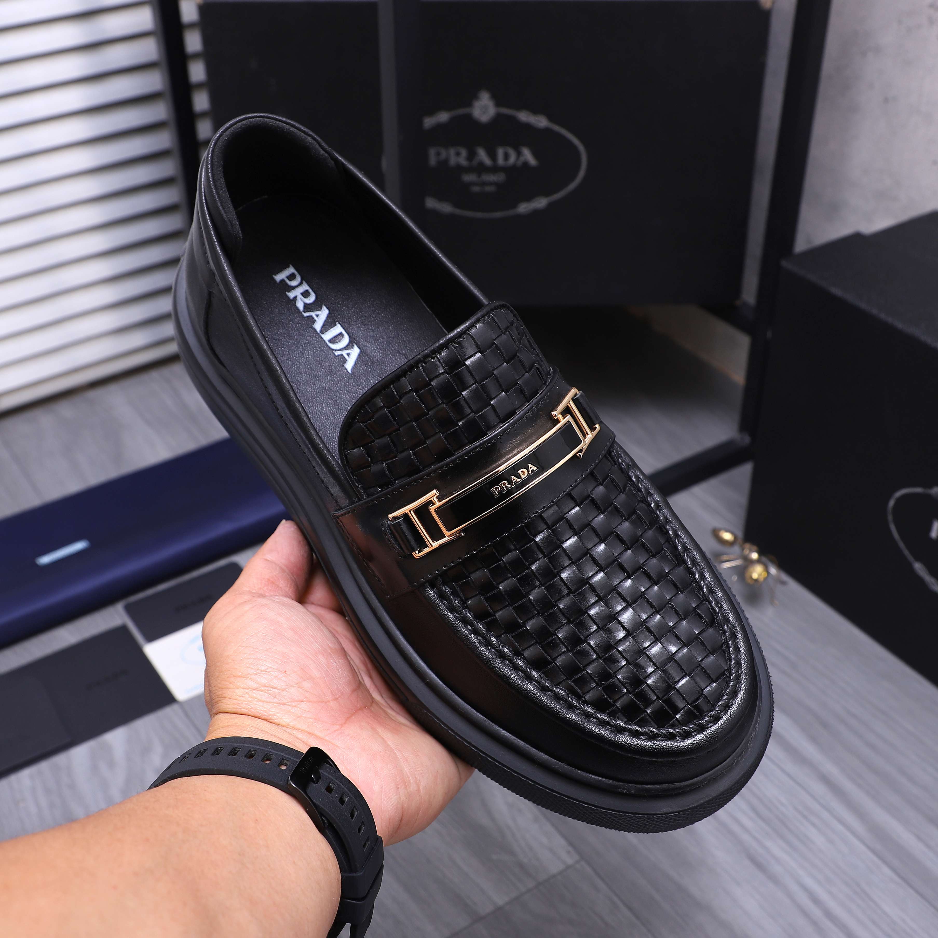 Prada Men's Leather Loafers Business Casual Slip-On Shoes Size 38-44 8 a1744354030965 2747
