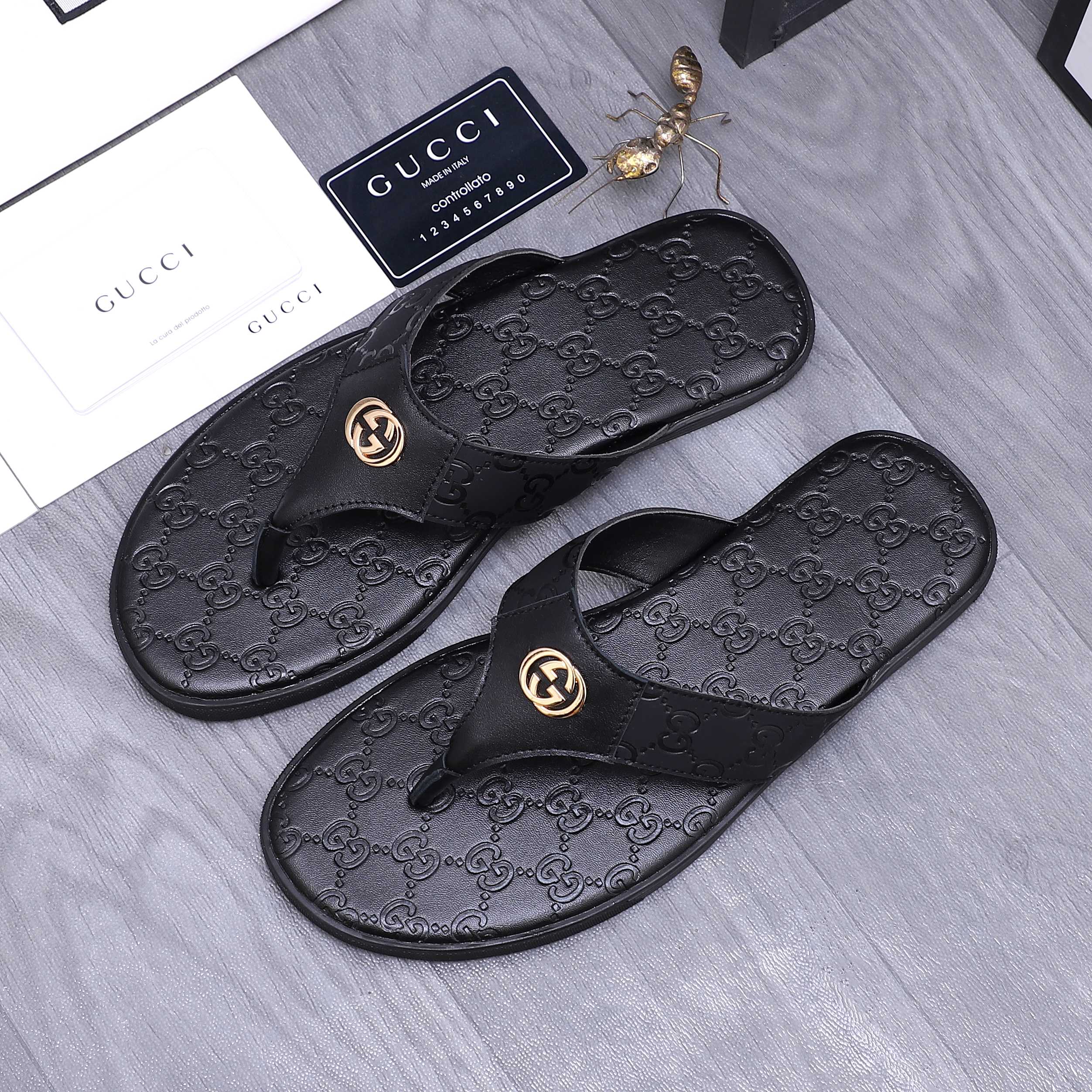 Gucci Embossed Leather Thong Sandals | Classic Style & Supreme Comfort 4 a1744354868853 4815