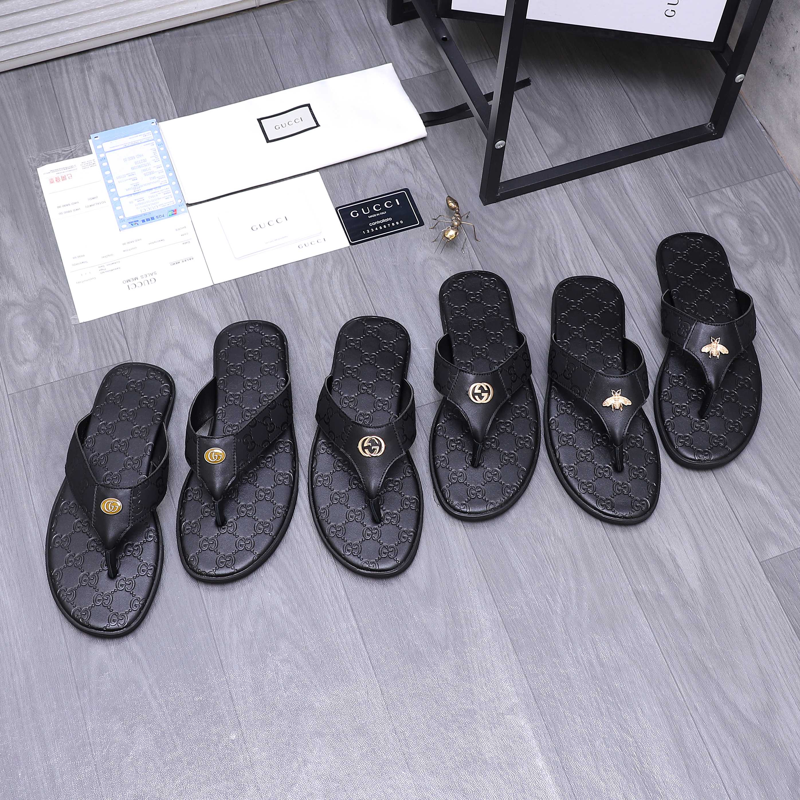Gucci Embossed Leather Thong Sandals | Classic Style & Supreme Comfort 2 a1744355537040 5164