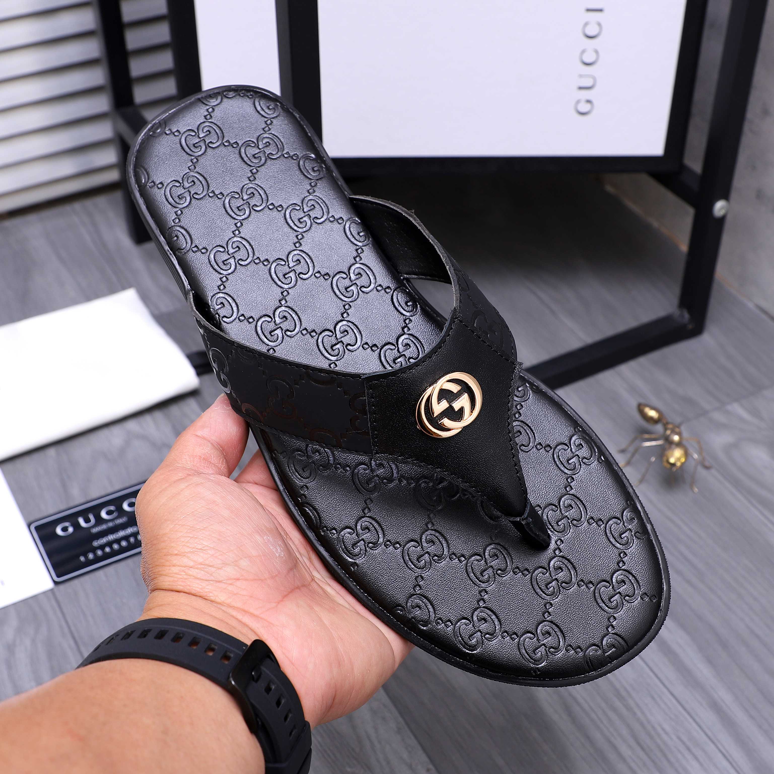 Gucci Embossed Leather Thong Sandals | Classic Style & Supreme Comfort 8 a1744355690109 3382