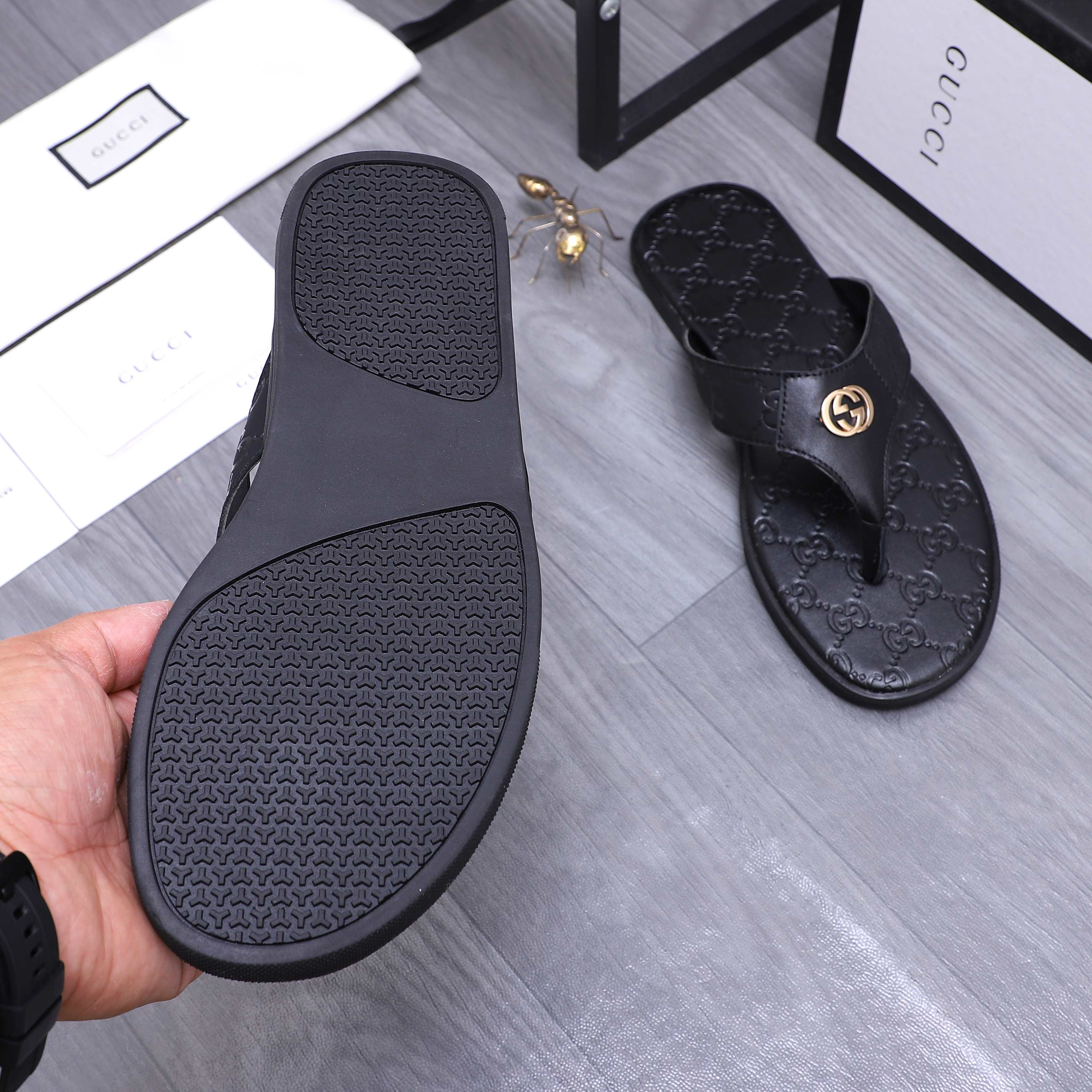 Gucci Embossed Leather Thong Sandals | Classic Style & Supreme Comfort 9 a1744355690297 2572