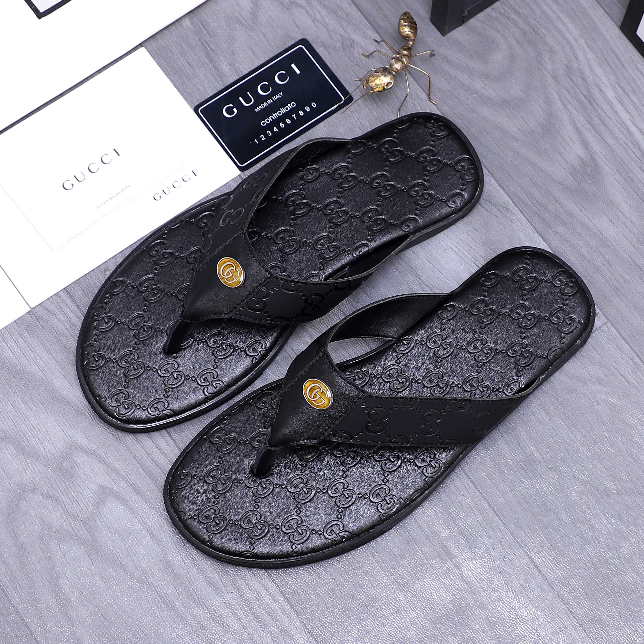 Gucci Embossed Leather Thong Sandals - Luxurious Comfort & Style (Sizes 38-44) 4 a1744355816617 3020