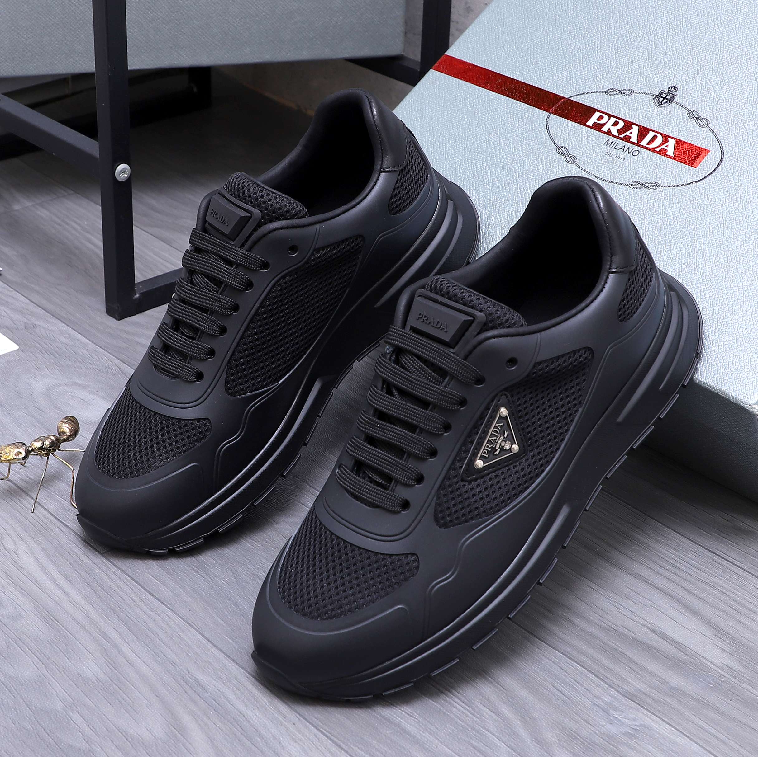 Prada Men's Lace-Up Sneakers Premium Leather and Mesh - Size 38-44 3 a1744442631753 5538