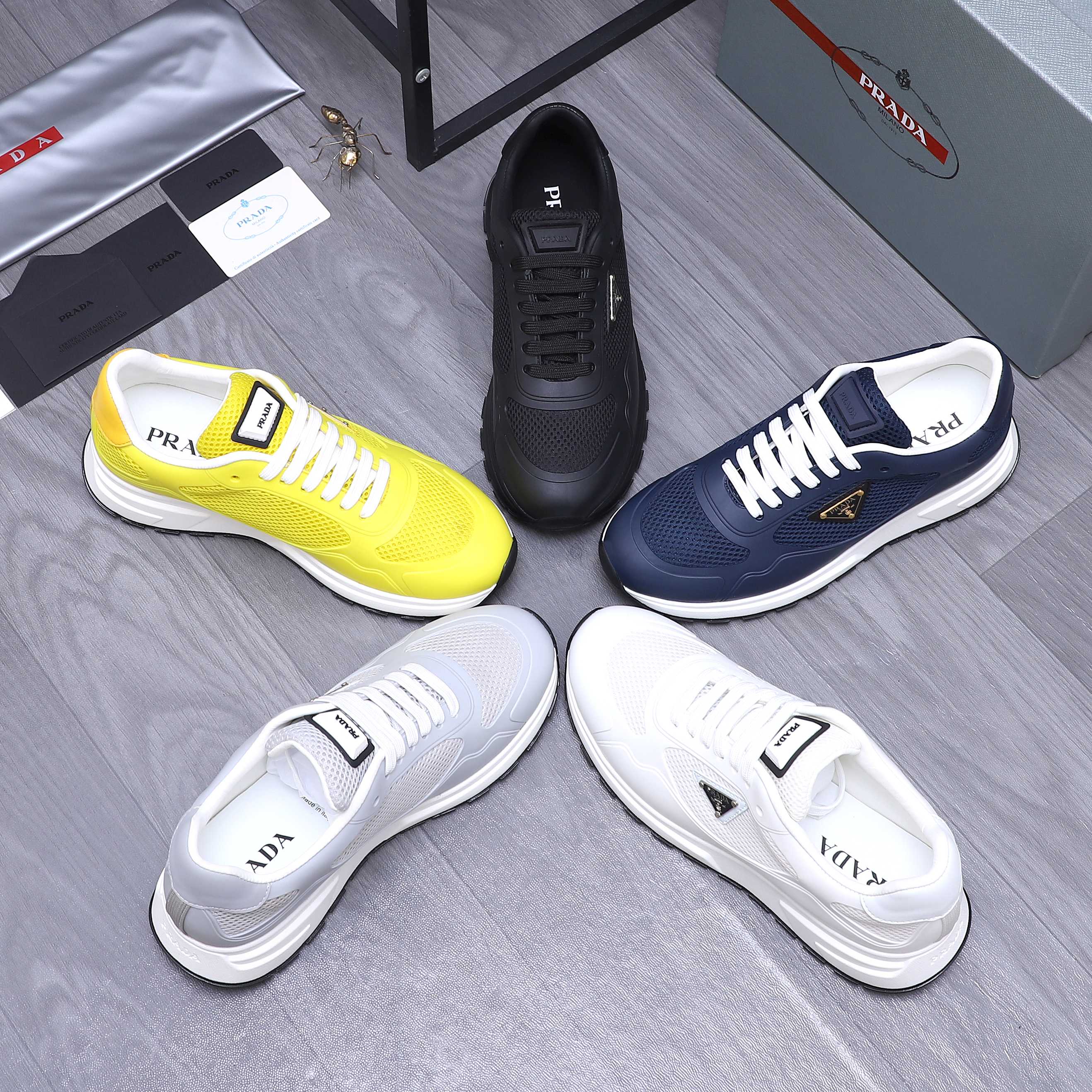 Prada Men's Leather and Mesh Lace-Up Sneakers - Sizes 38-44 2 a1744442635966 5444