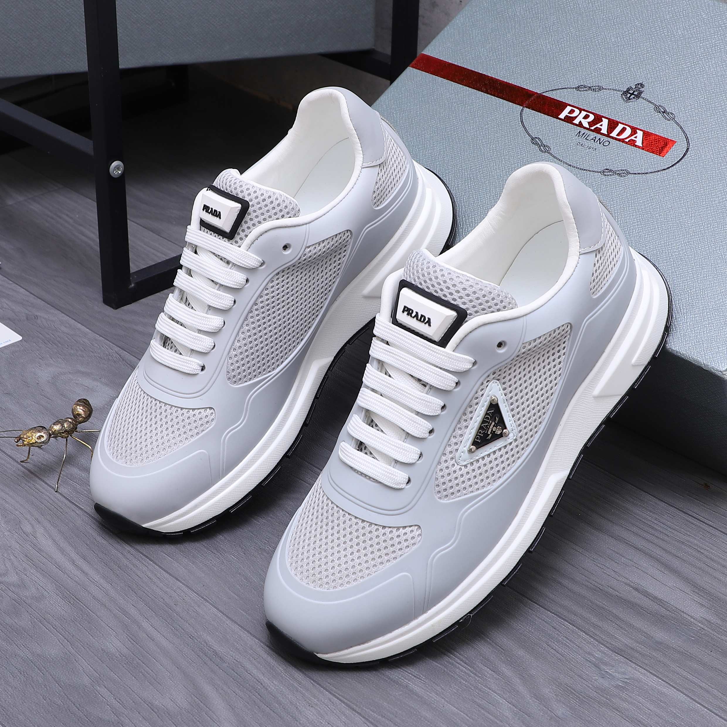 Prada Men's Leather and Mesh Lace-Up Sneakers - Sizes 38-44 3 a1744443013698 8715