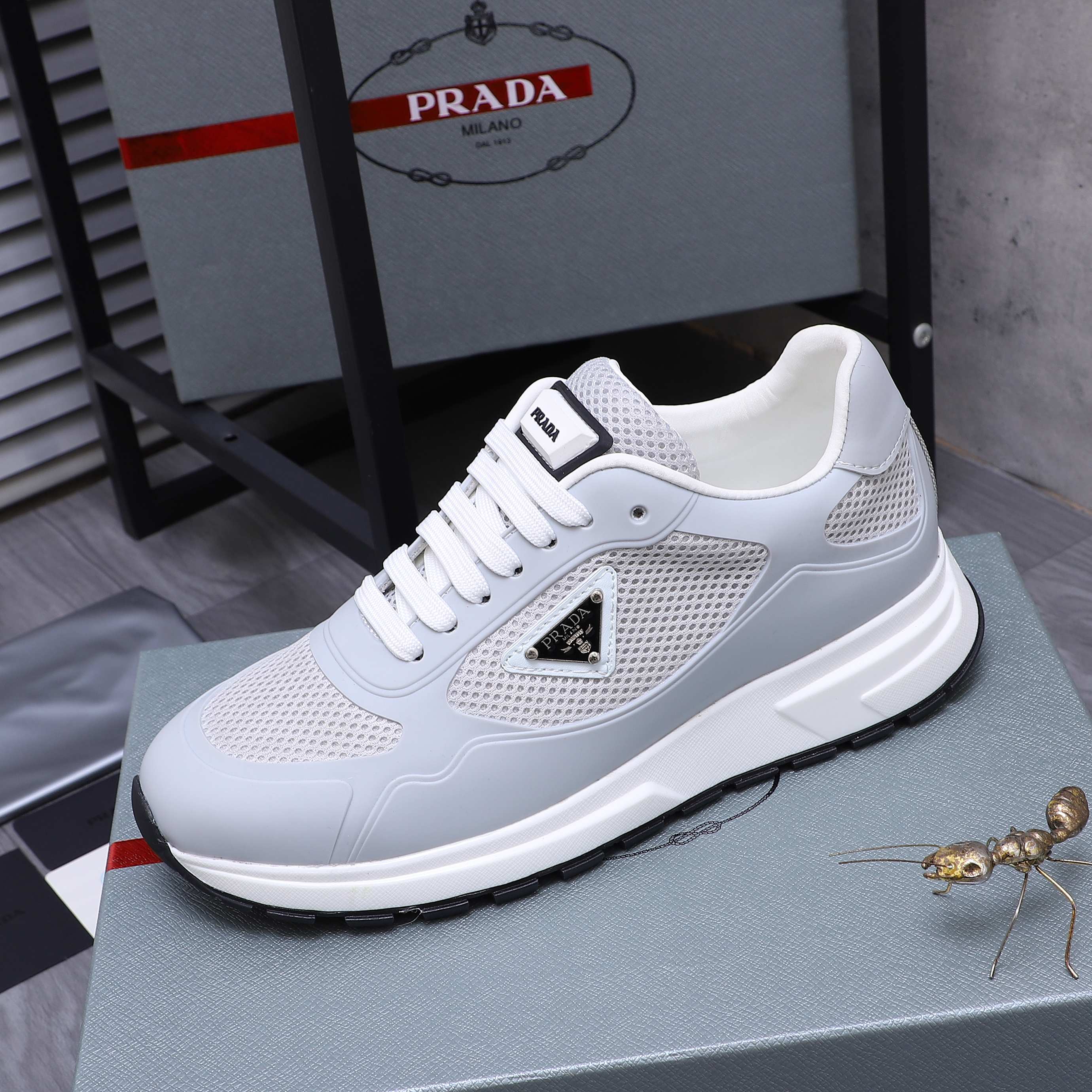 Prada Men's Leather and Mesh Lace-Up Sneakers - Sizes 38-44 6 a1744443013809 4700