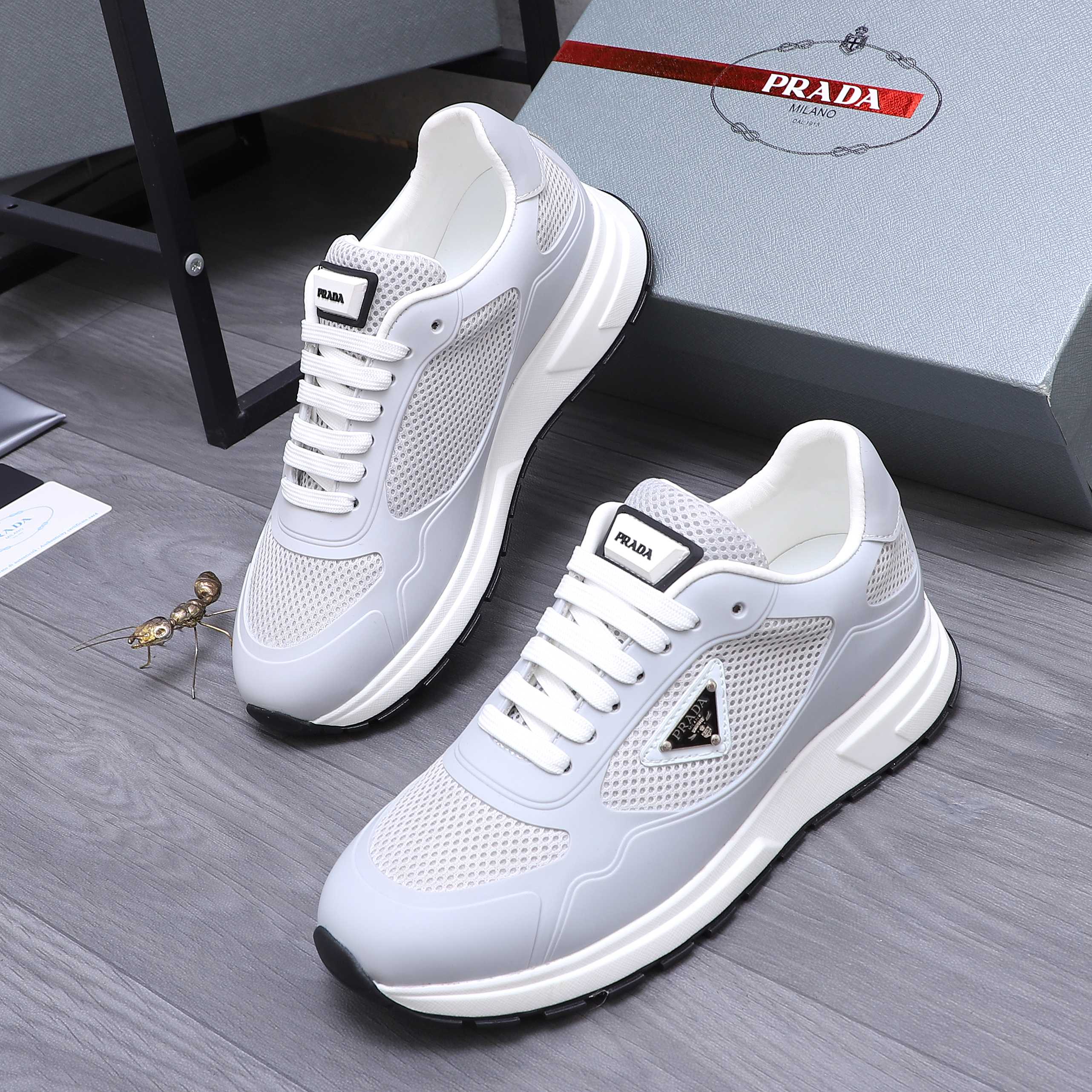 Prada Men's Leather and Mesh Lace-Up Sneakers - Sizes 38-44 4 a1744443014166 6650