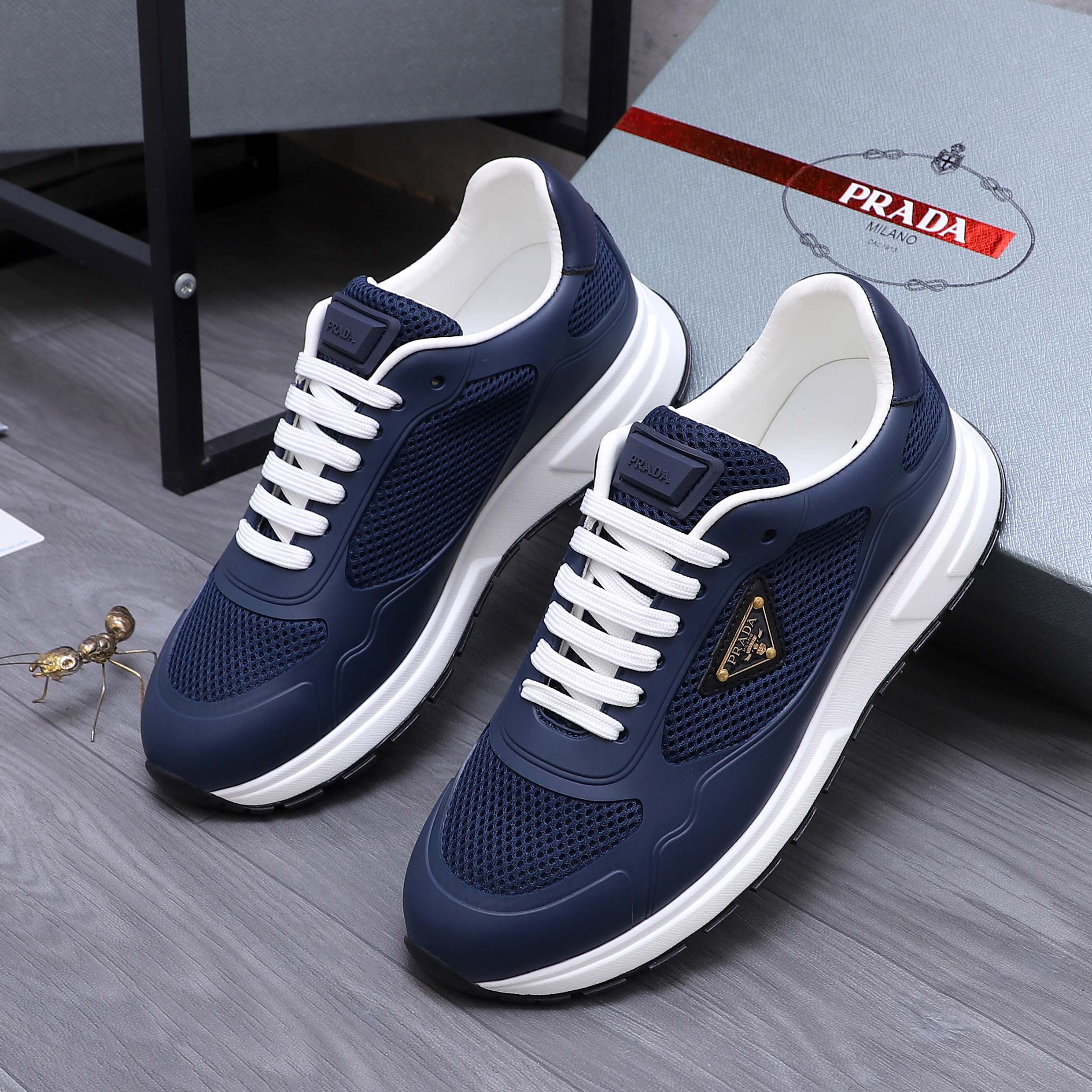 Prada Men's Leather and Mesh Lace-Up Sneakers - Size 38-44 3 a1744443077674 3222