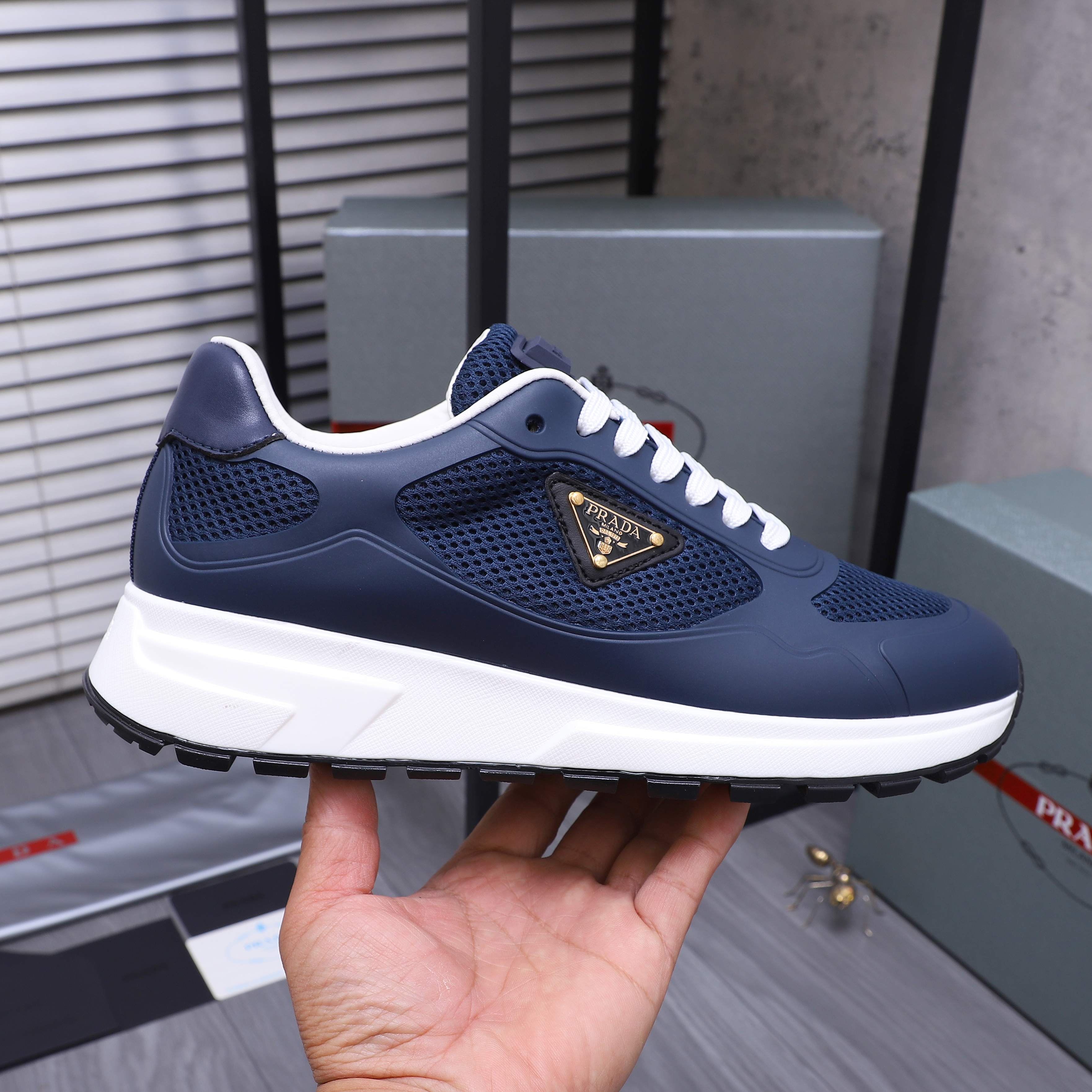 Prada Men's Leather and Mesh Lace-Up Sneakers - Size 38-44 7 a1744443095915 8731
