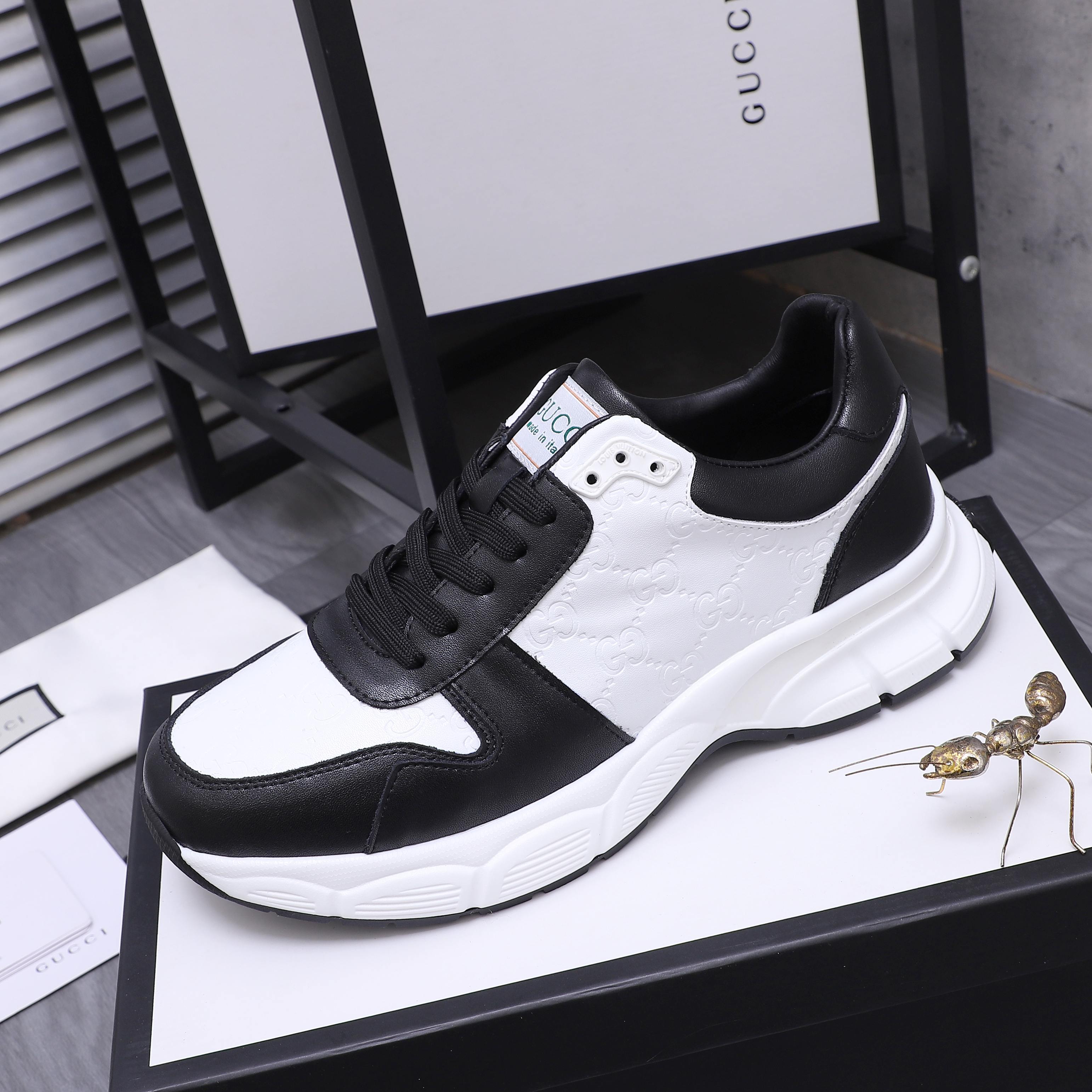 Gucci Men's Leather Lace-Up Sneakers, Sizes 38-44 - Stylish and Comfortable 6 a1744452217476 0753