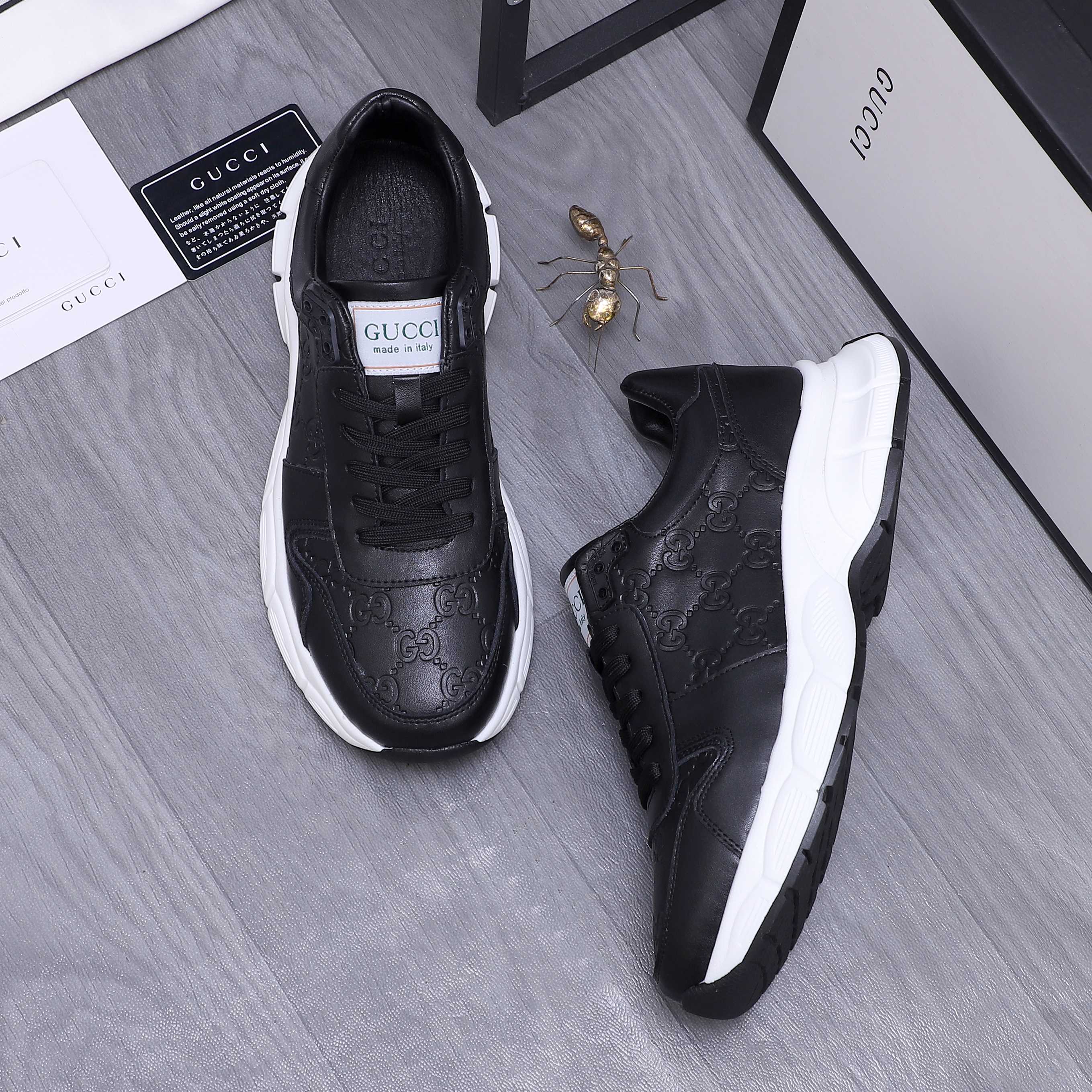 Gucci Men's Leather Sneakers - Embossed Upper, Comfortable Fit, Sizes 38-44 5 a1744452479678 3525