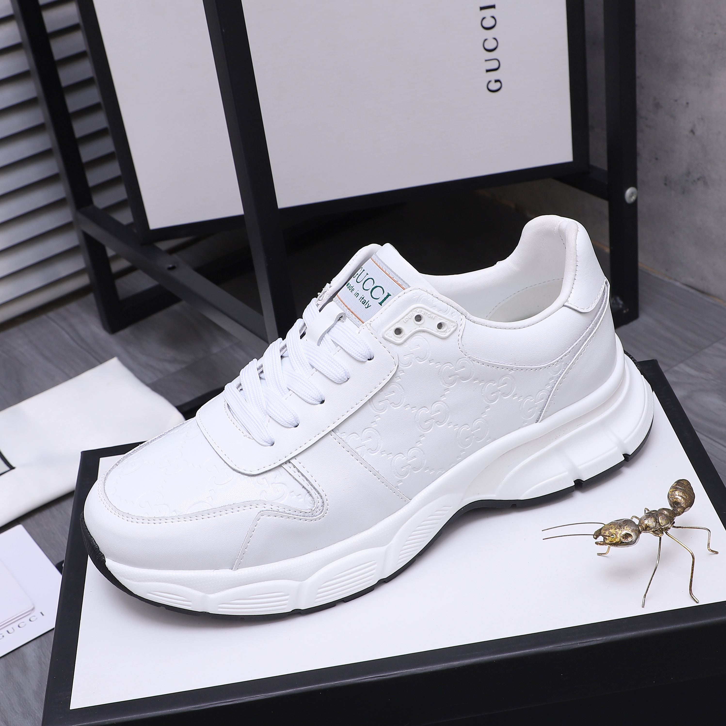 Gucci Men's Leather Casual Sneakers, Sizes 38-44, Flexible Fabric Lining 6 a1744452592697 1043