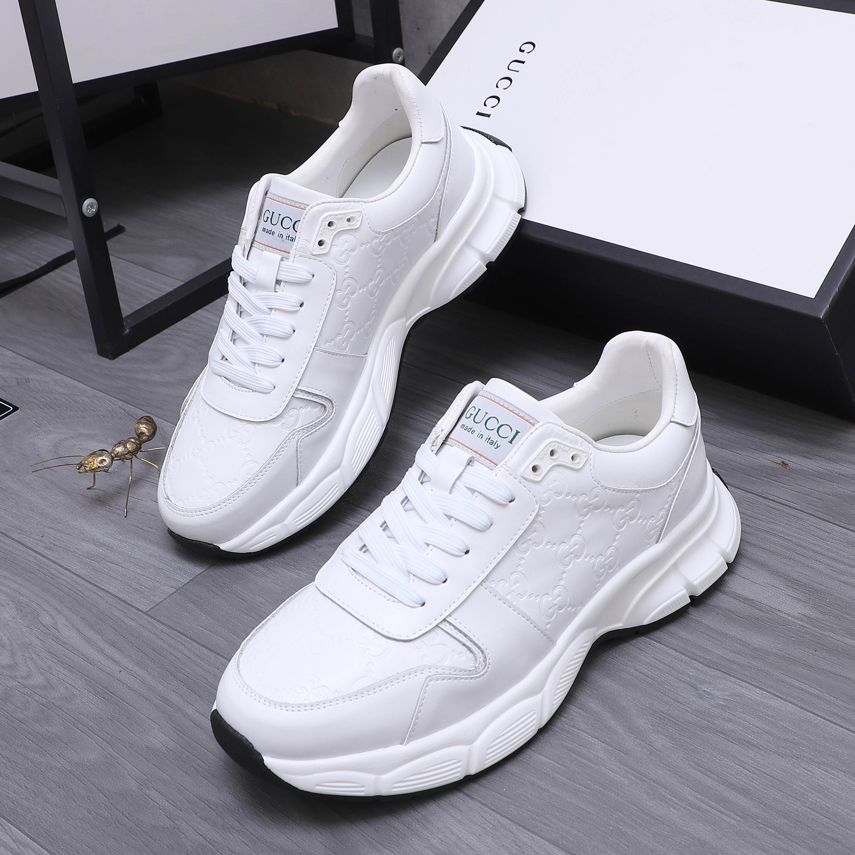 Gucci Men's Leather Casual Sneakers, Sizes 38-44, Flexible Fabric Lining 4 a1744452593326 3782
