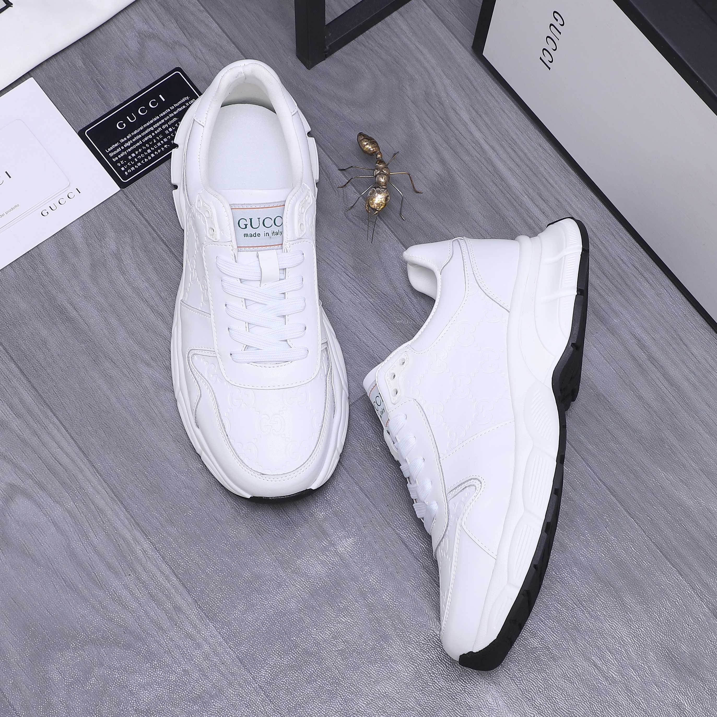 Gucci Men's Leather Casual Sneakers, Sizes 38-44, Flexible Fabric Lining 5 a1744452593578 7626