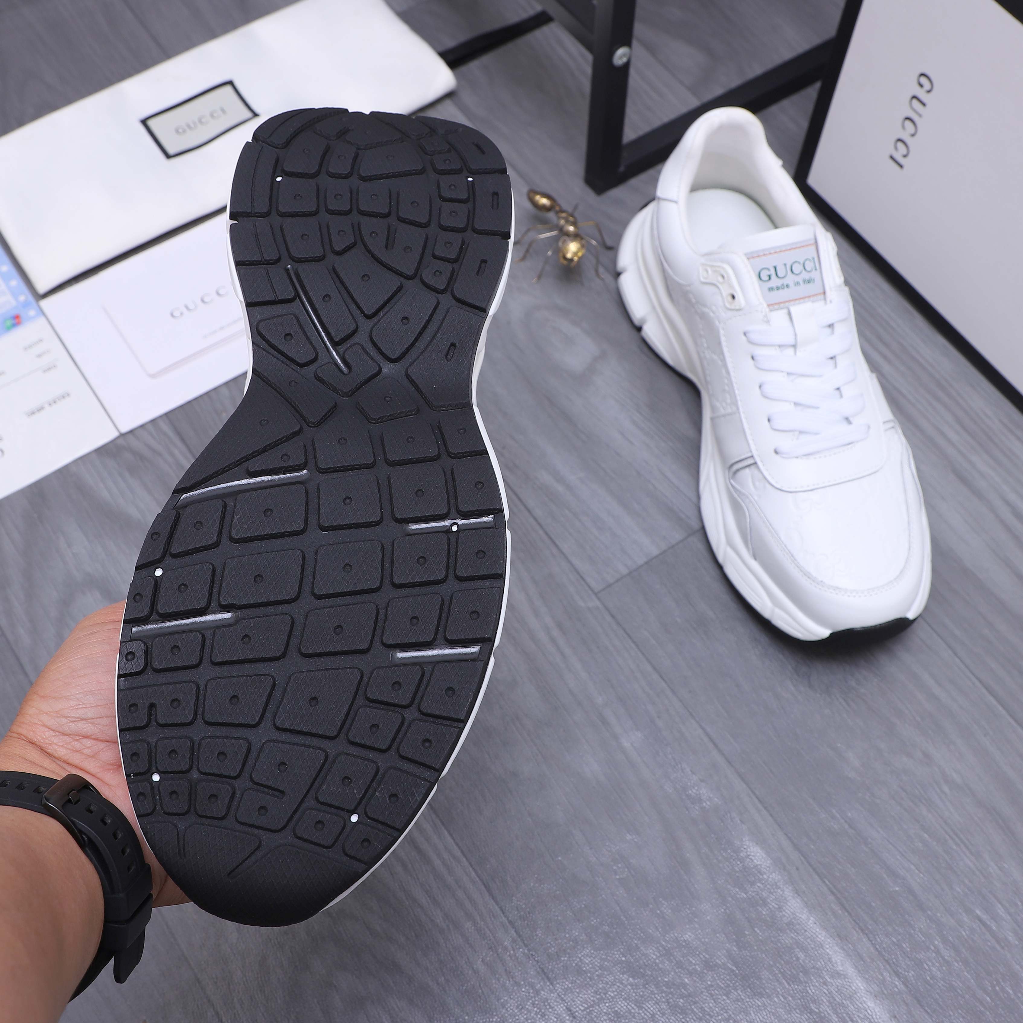 Gucci Men's Leather Casual Sneakers, Sizes 38-44, Flexible Fabric Lining 8 a1744452595480 6280