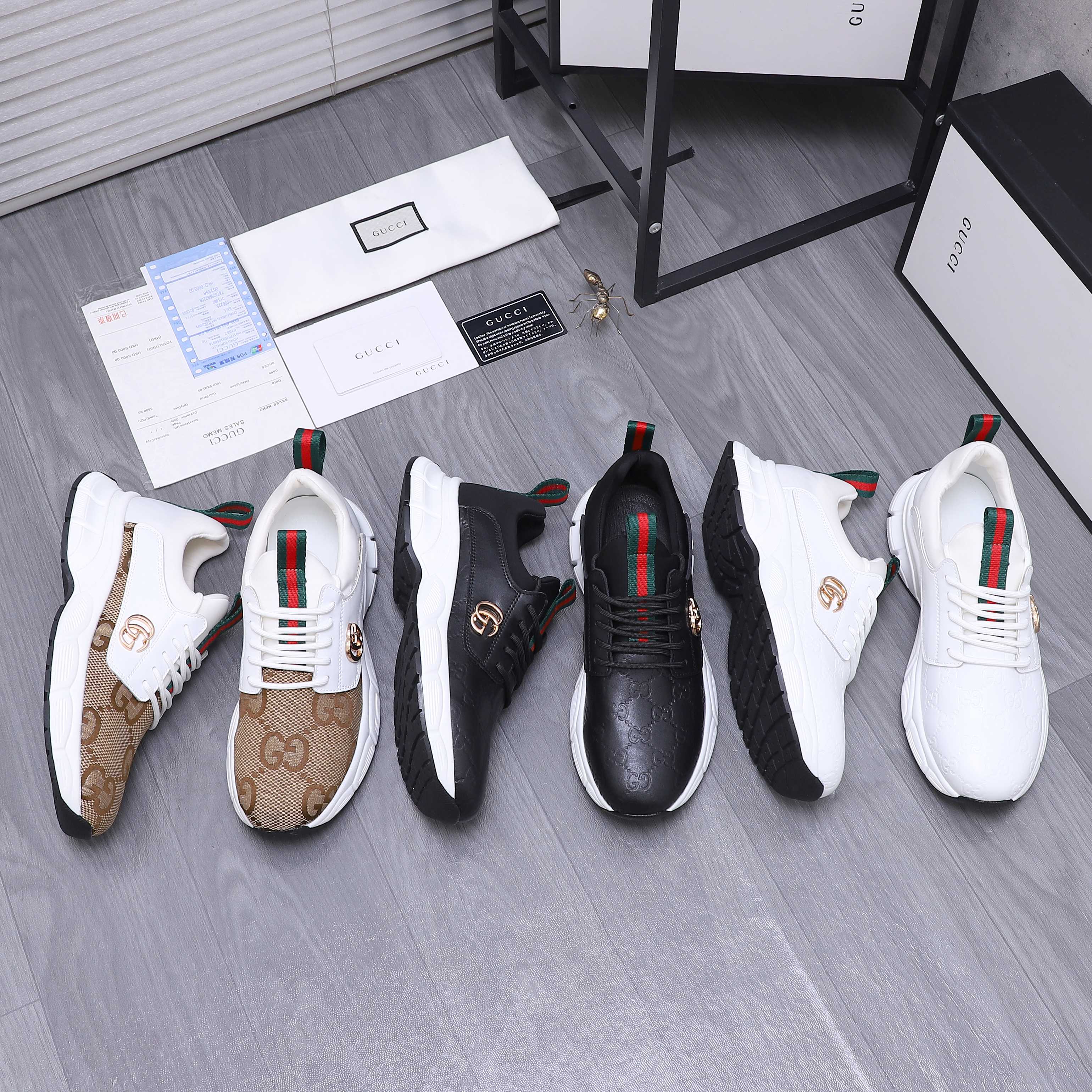 Gucci Men's Casual Sneakers Leather Upper, Comfortable Fit, Sizes 38-44 2 a1744452749191 0875
