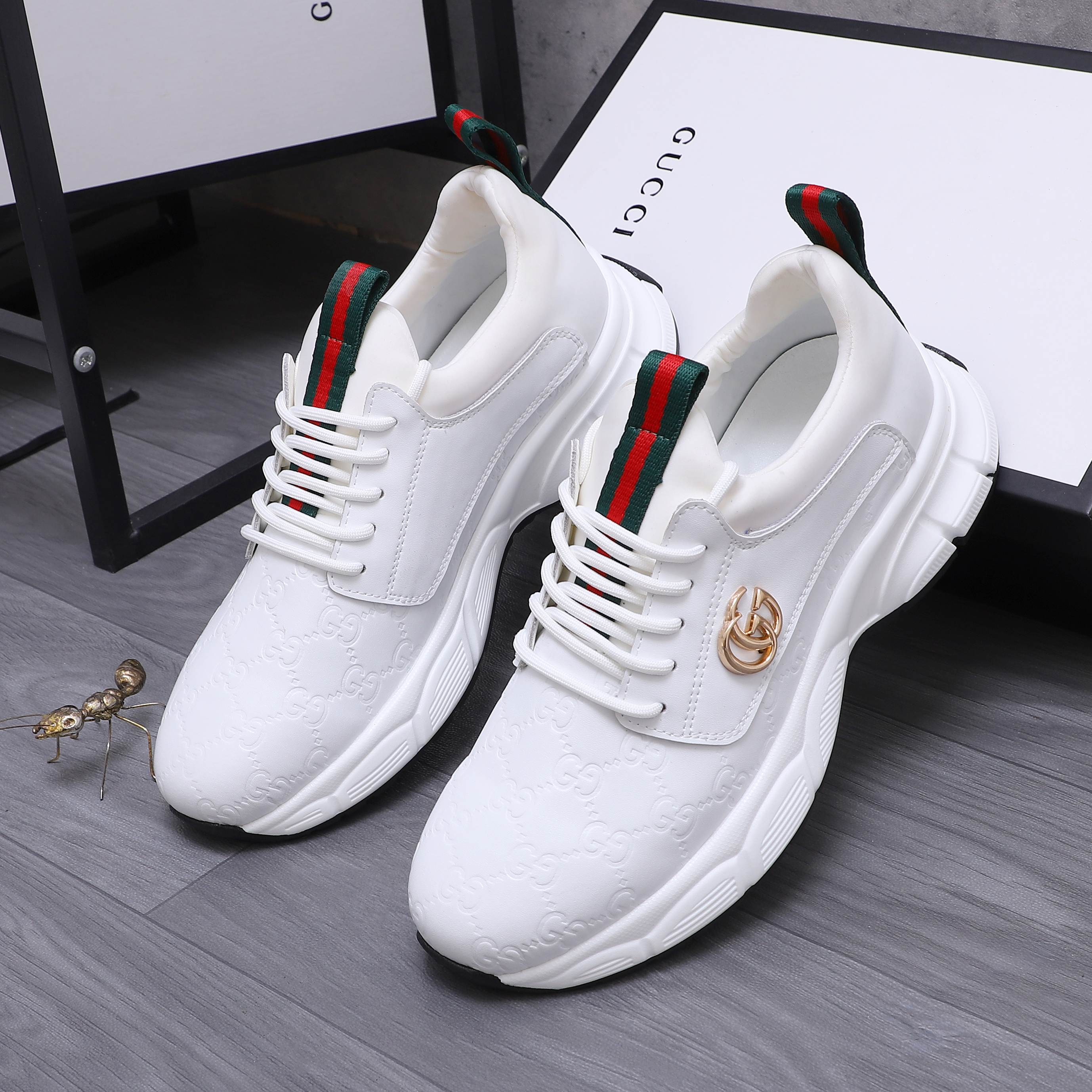 Gucci Men's Casual Sneakers Leather Upper, Comfortable Fit, Sizes 38-44 3 a1744452751080 0868