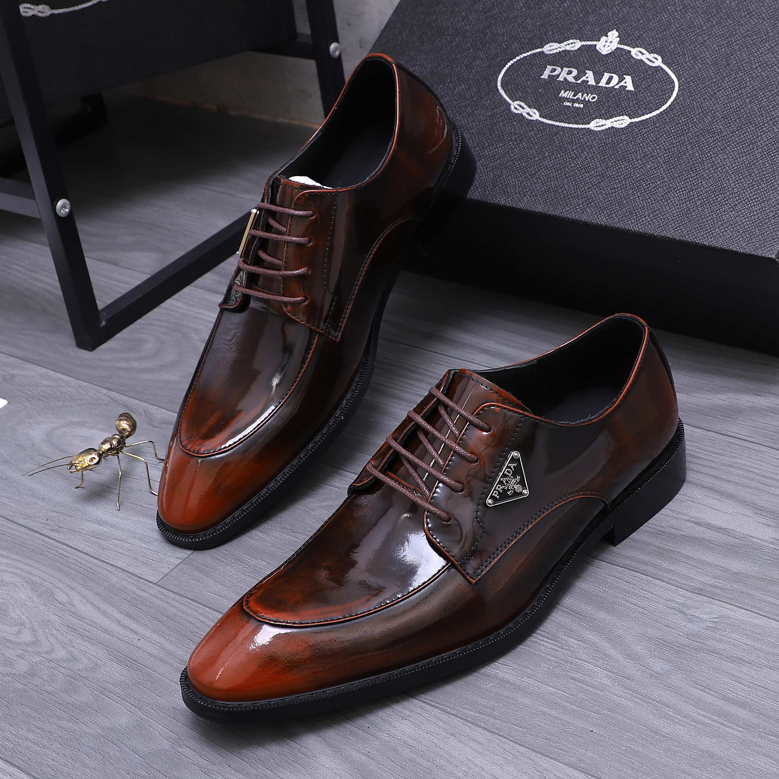 Prada Men's Leather Dress Shoes Classic Lace-Up Business Footwear 4 a1744453584675 4712