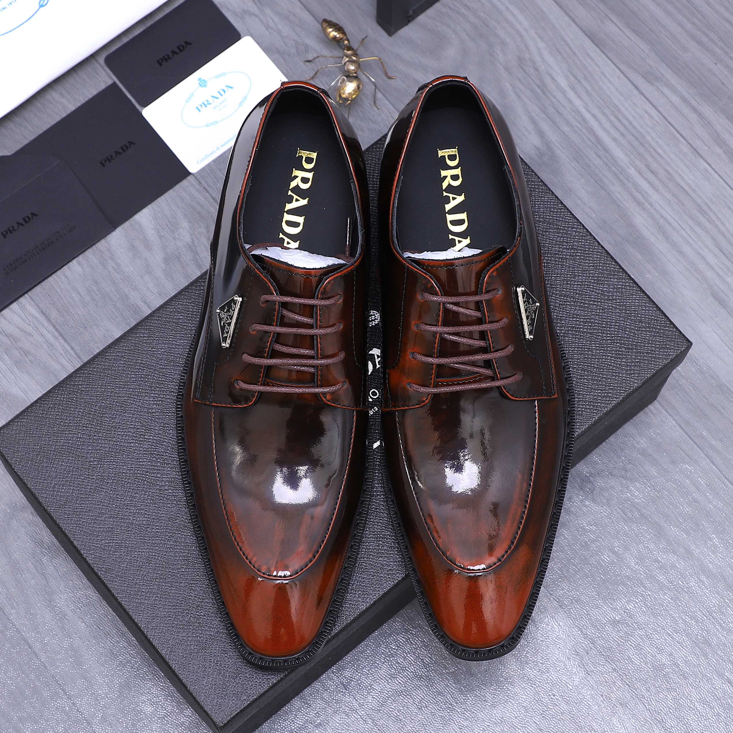Prada Men's Leather Dress Shoes Classic Lace-Up Business Footwear 3 a1744453584770 2711
