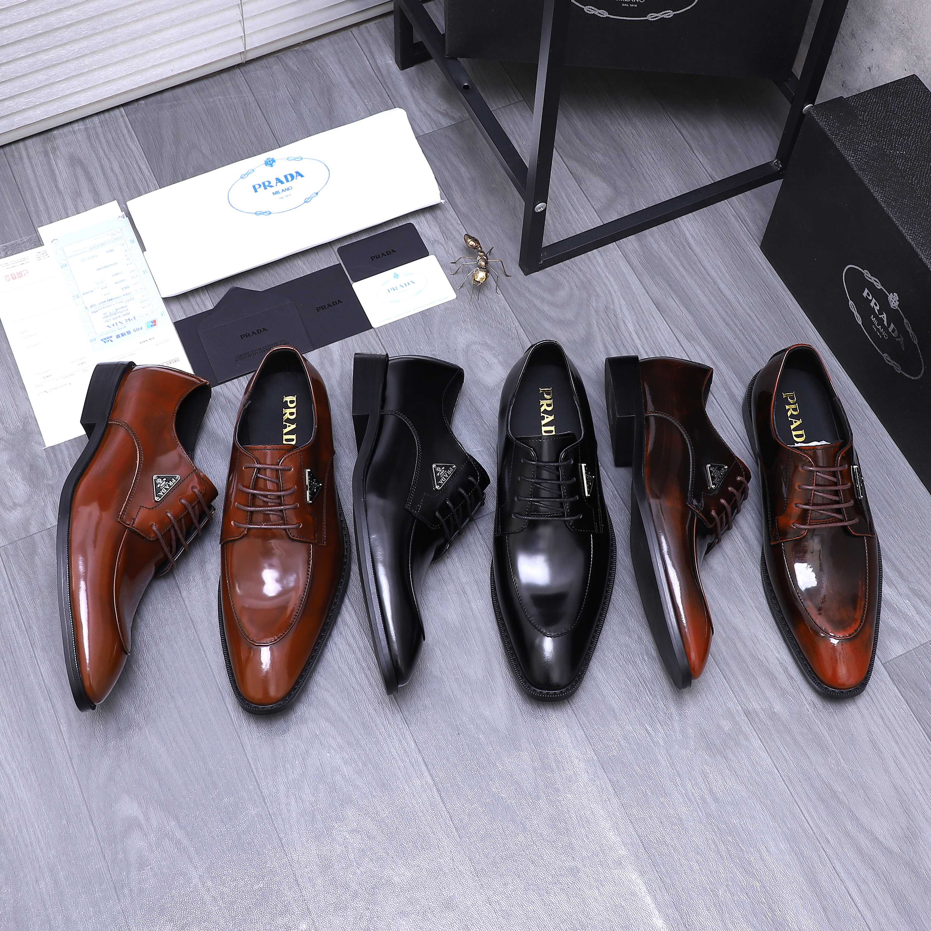 Prada Men's Leather Dress Shoes - Business Style, Sizes 38-44 2 a1744453585178 0858