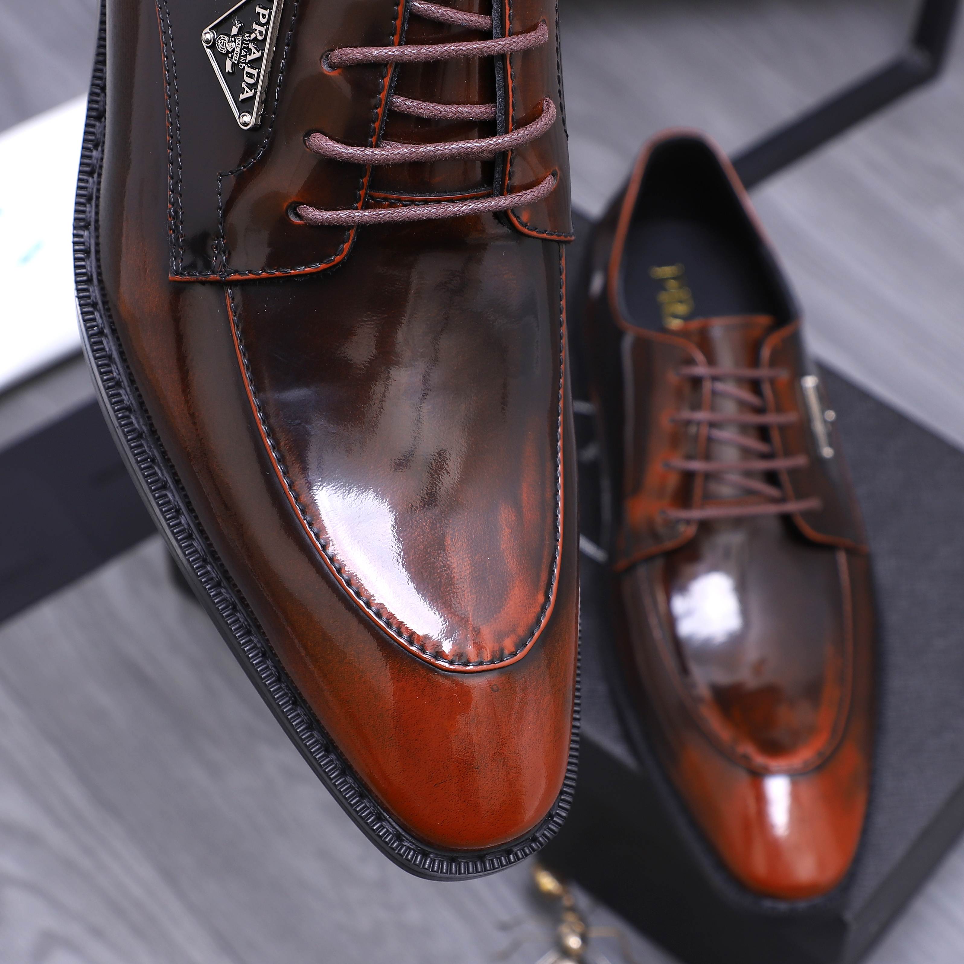 Prada Men's Leather Dress Shoes Classic Lace-Up Business Footwear 10 a1744453587516 1758