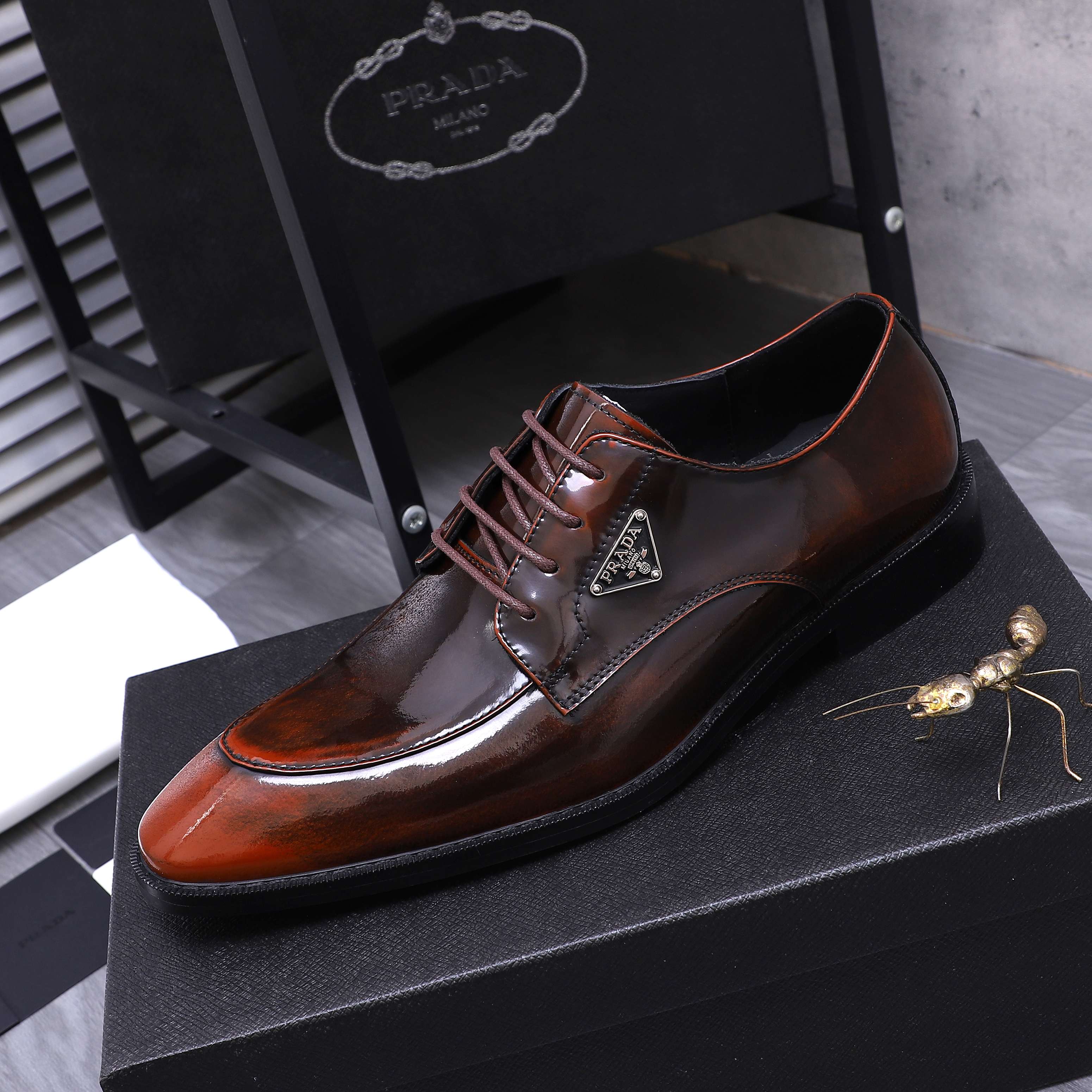 Prada Men's Leather Dress Shoes Classic Lace-Up Business Footwear 7 a1744453587622 5661