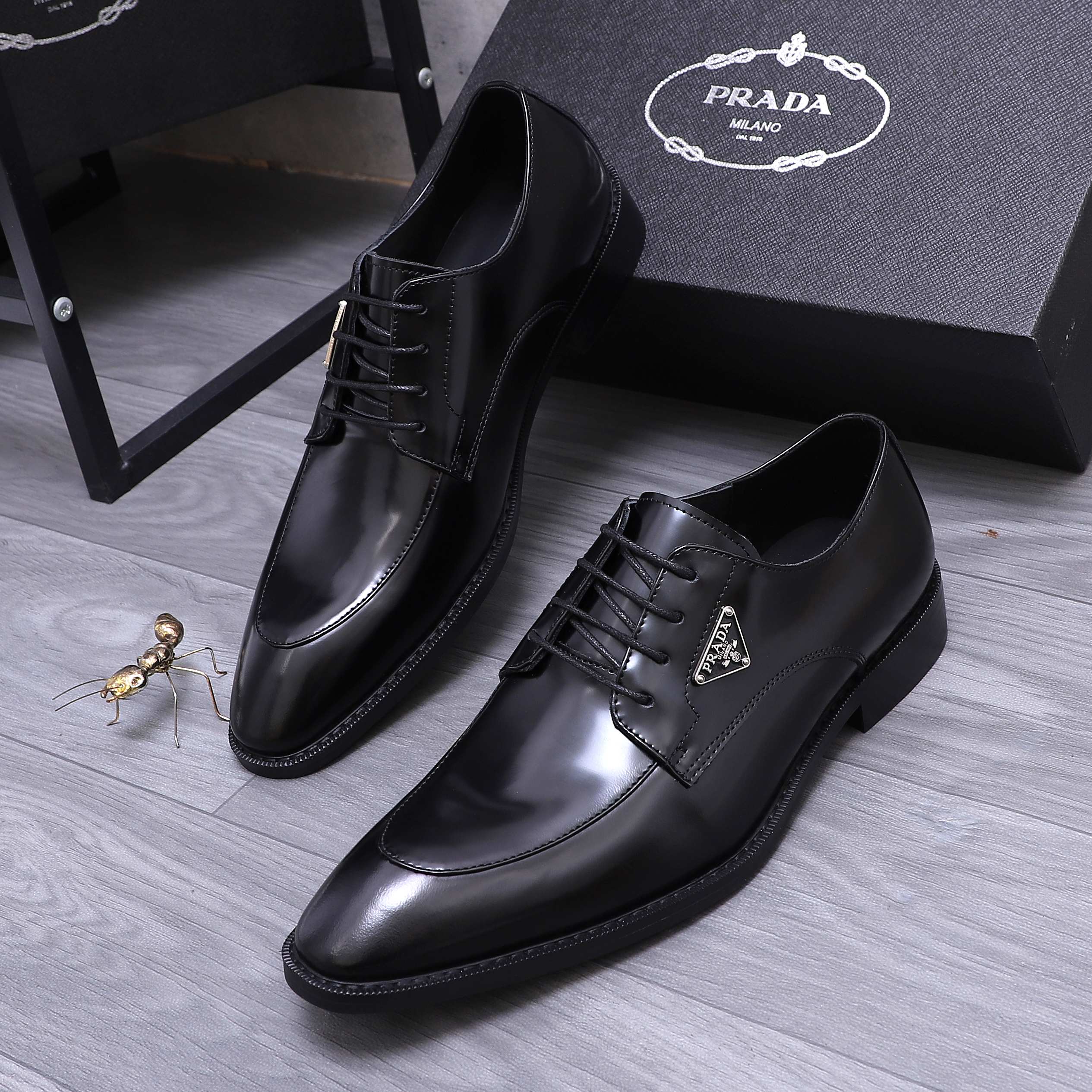 Prada Men's Leather Dress Shoes - Business Style, Sizes 38-44 4 a1744453866658 0040