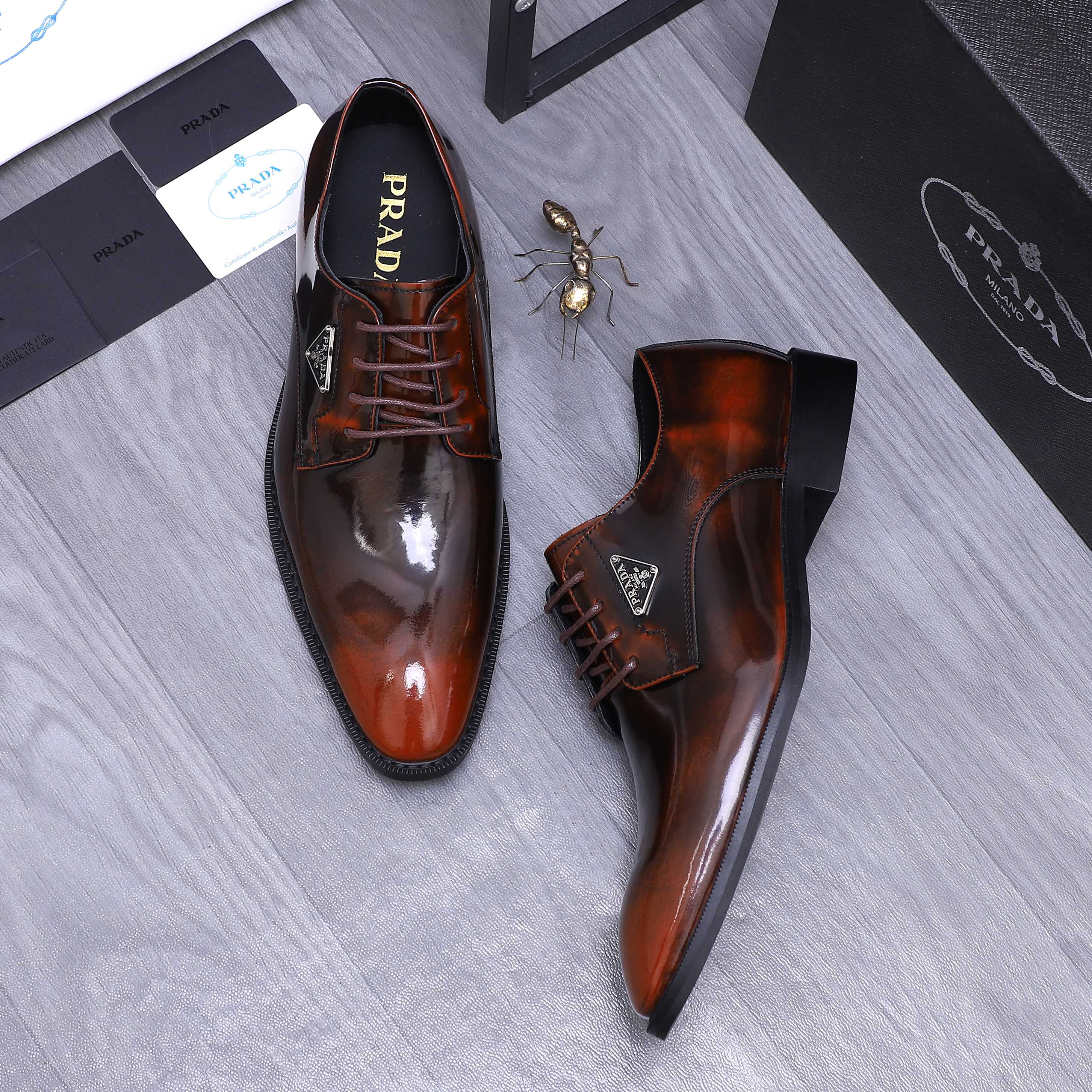 Prada Men's Business Leather Dress Shoes, Slip-On & Lace-Up Styles 5 a1744456261188 8000