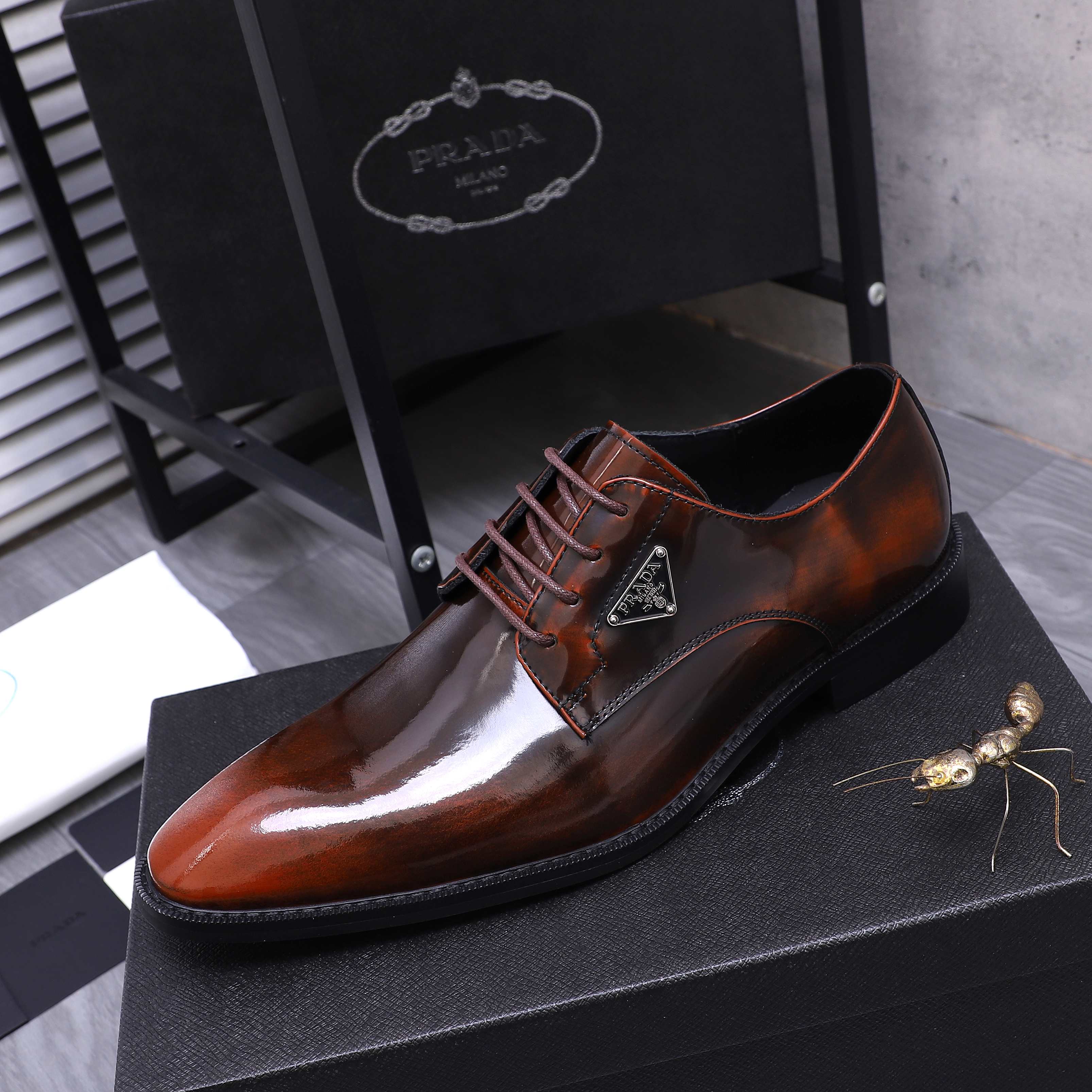 Prada Men's Business Leather Dress Shoes, Slip-On & Lace-Up Styles 7 a1744456264098 4211