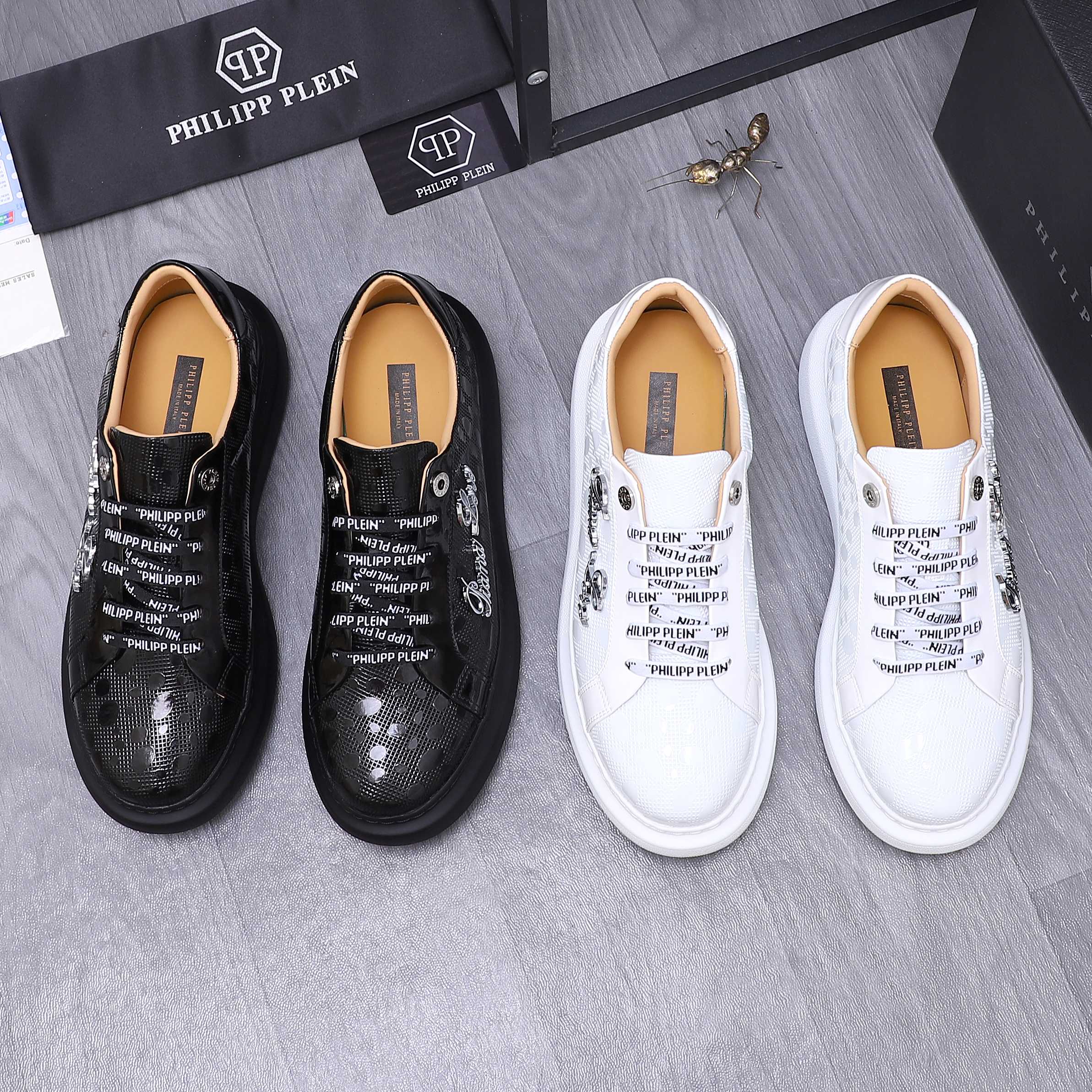 Philipp Plein Embossed Leather Sneakers With Metal Logo - Sizes 38-44 2 a1744700864917 4631