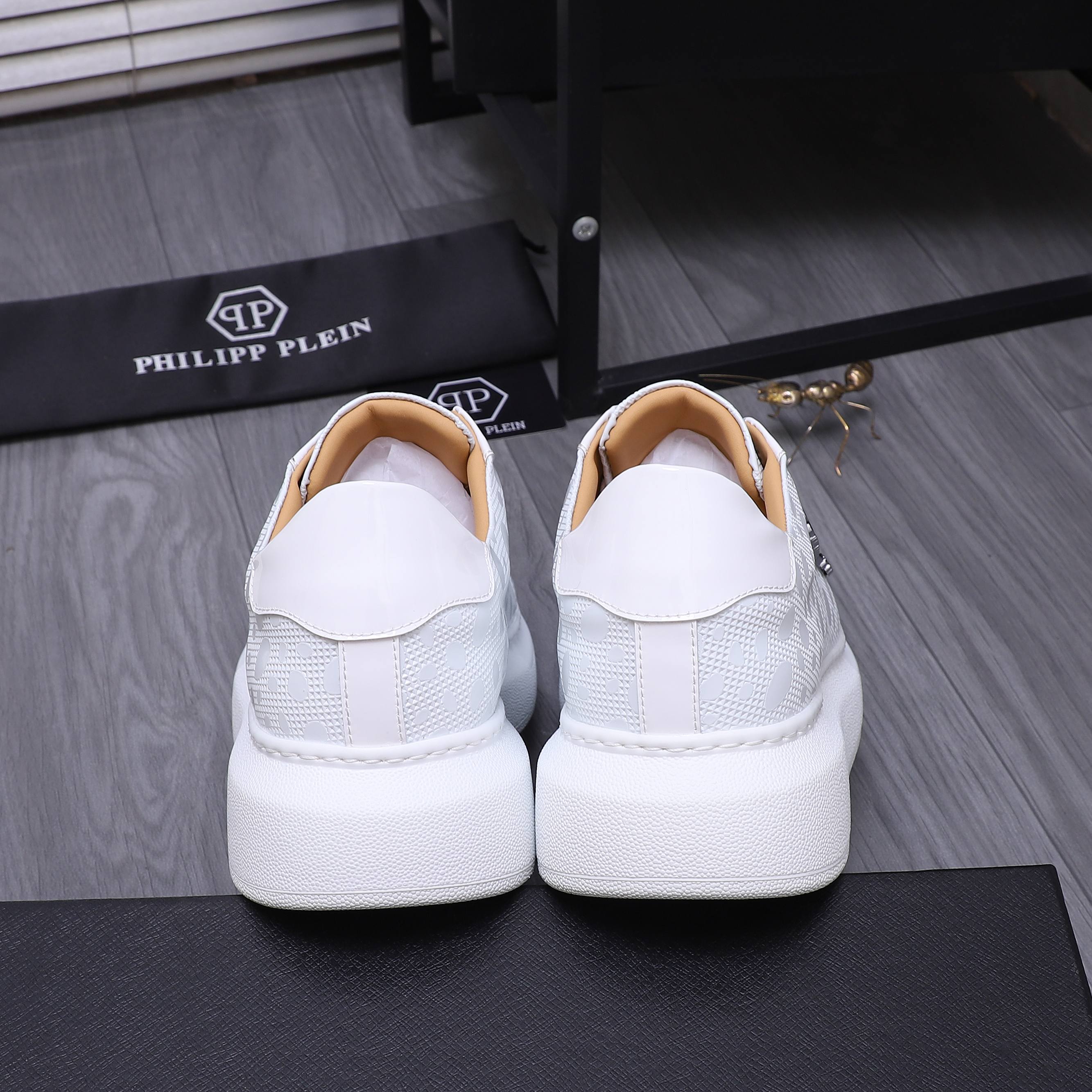 Philipp Plein Embossed Leather Sneakers With Metal Logo - Sizes 38-44 11 a1744701174744 8748