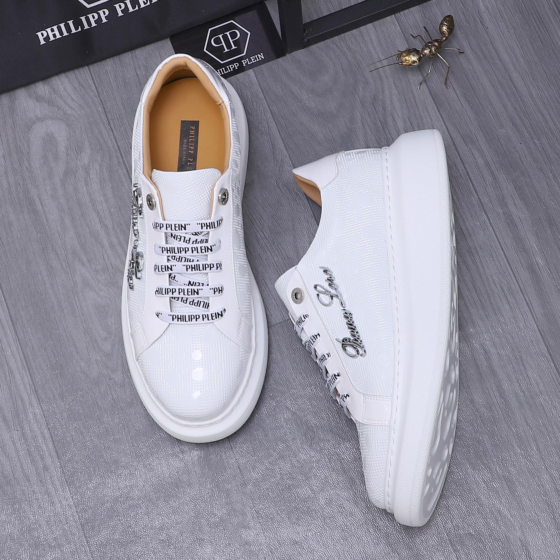Philipp Plein Embossed Leather Sneakers With Metal Logo - Sizes 38-44 5 a1744701176244 7647