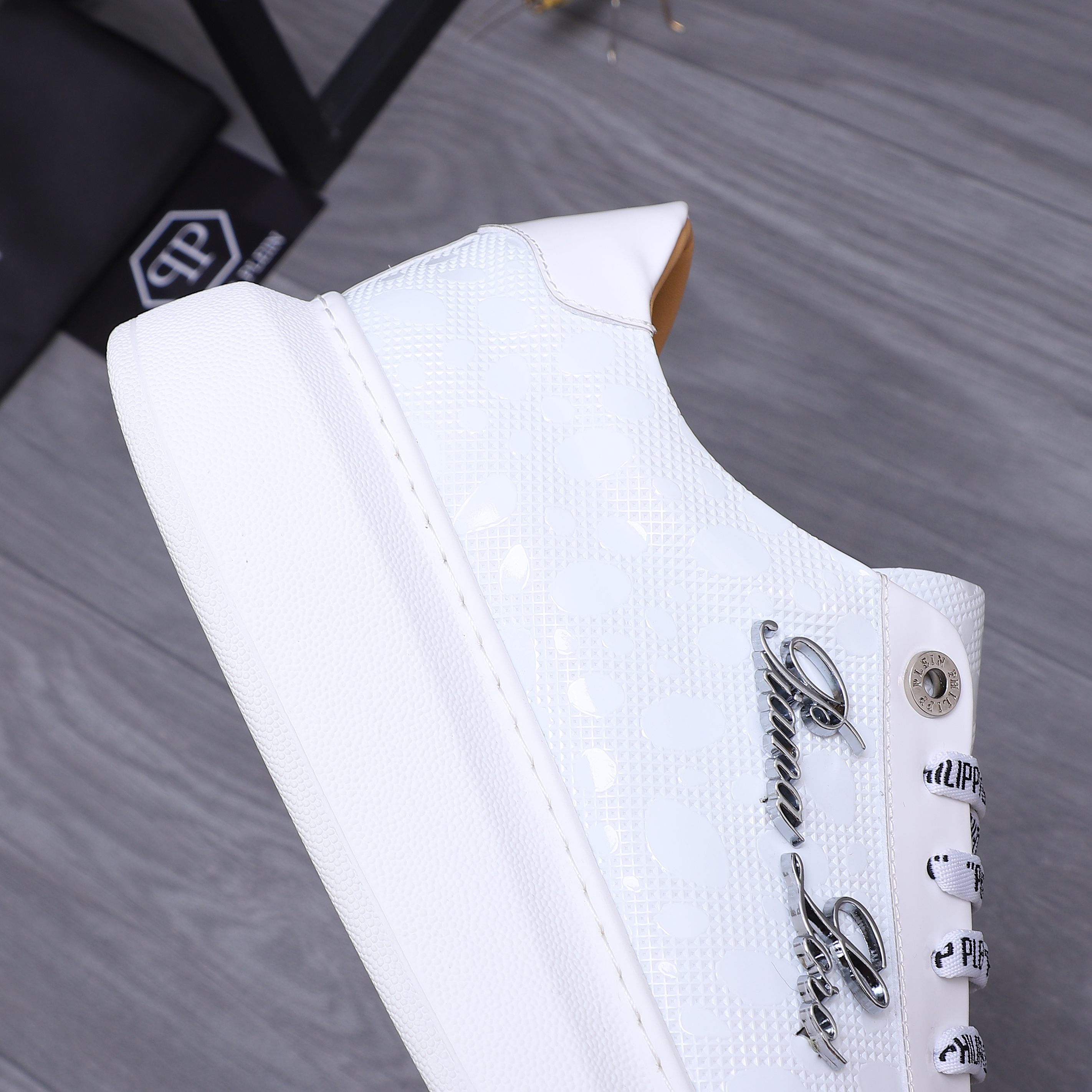 Philipp Plein Embossed Leather Sneakers With Metal Logo - Sizes 38-44 10 a1744701176363 2710