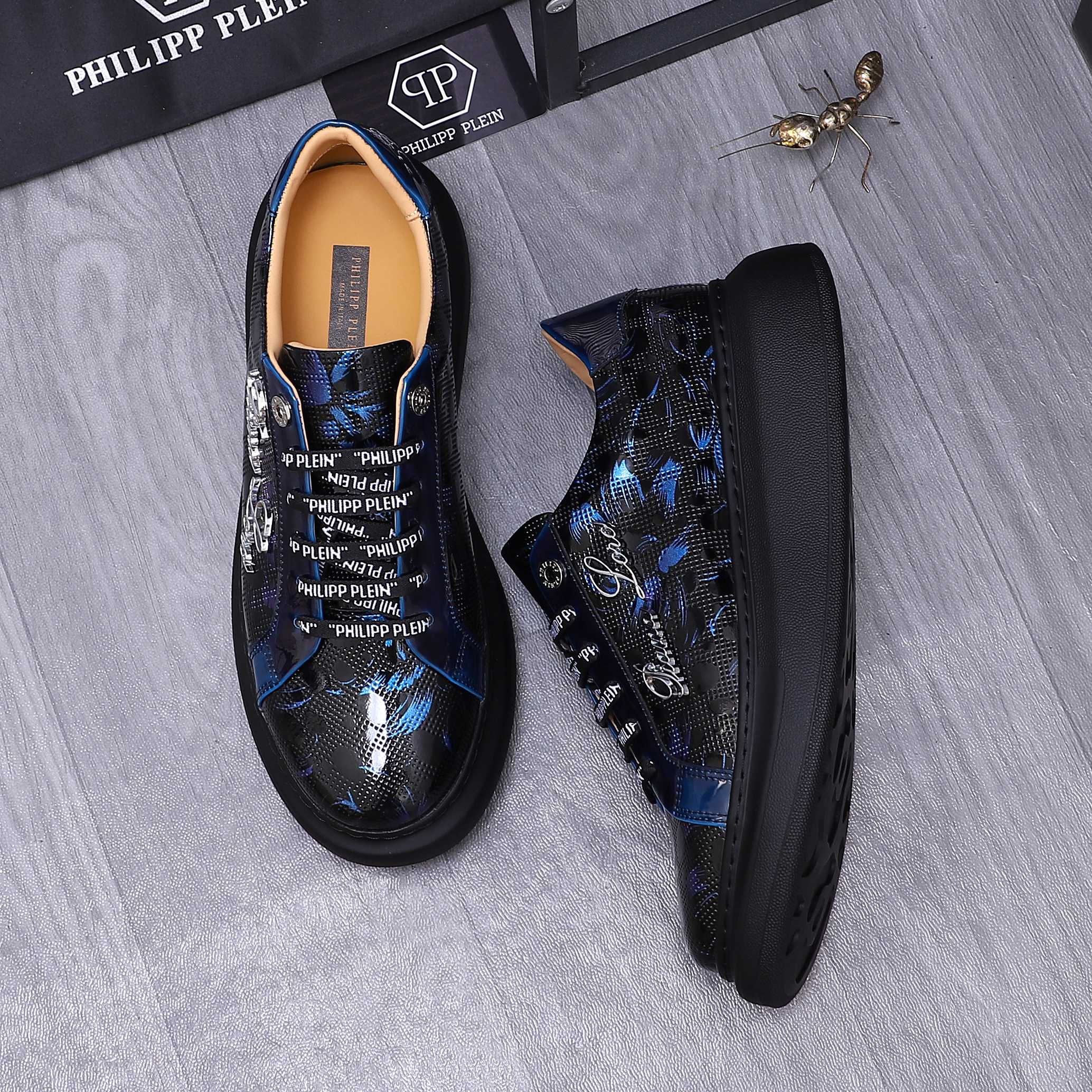 Philipp Plein Embossed Lacquered Leather Sneakers with Metal Logo Detail 5 a1744701514647 1312