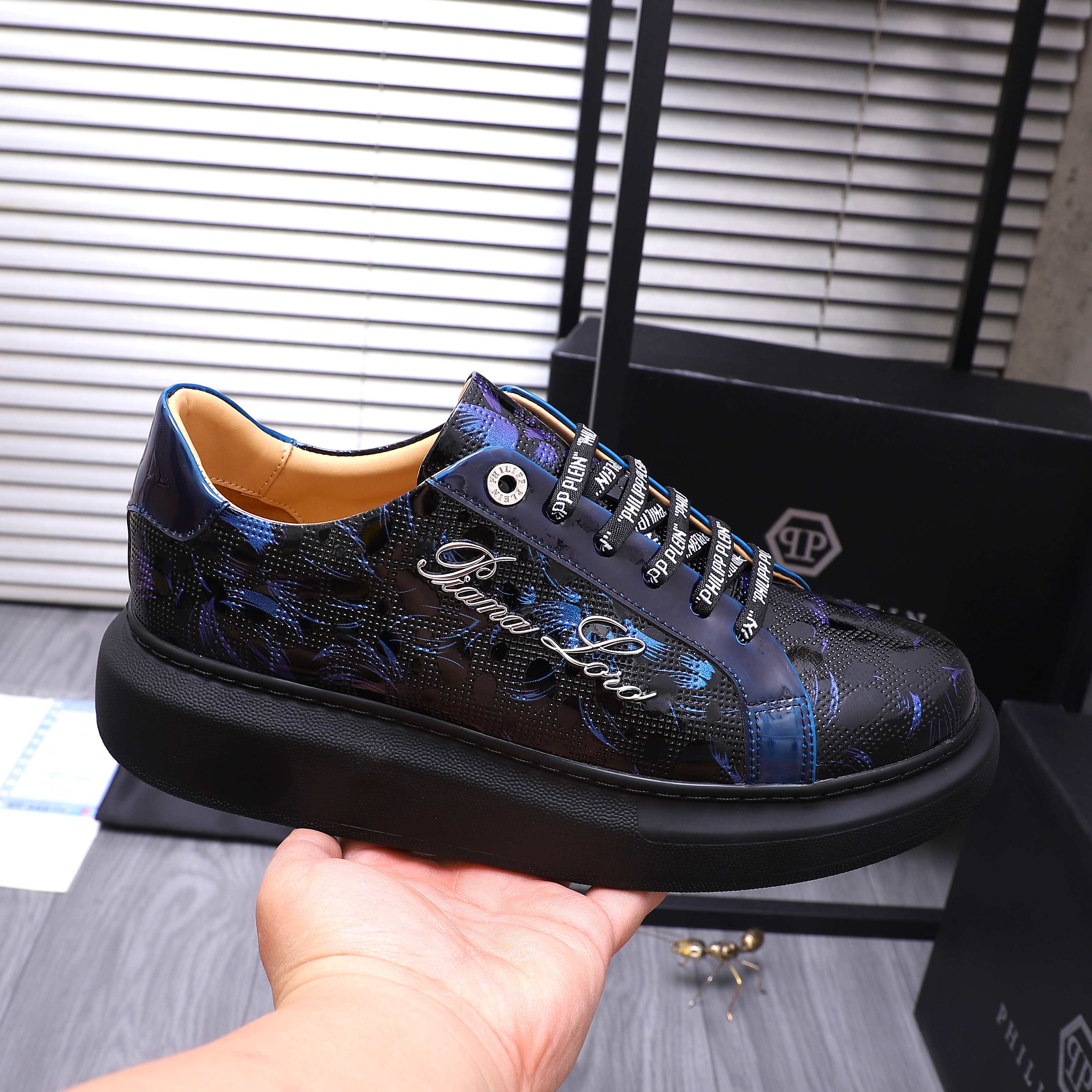 Philipp Plein Embossed Lacquered Leather Sneakers with Metal Logo Detail 7 a1744701515297 1280